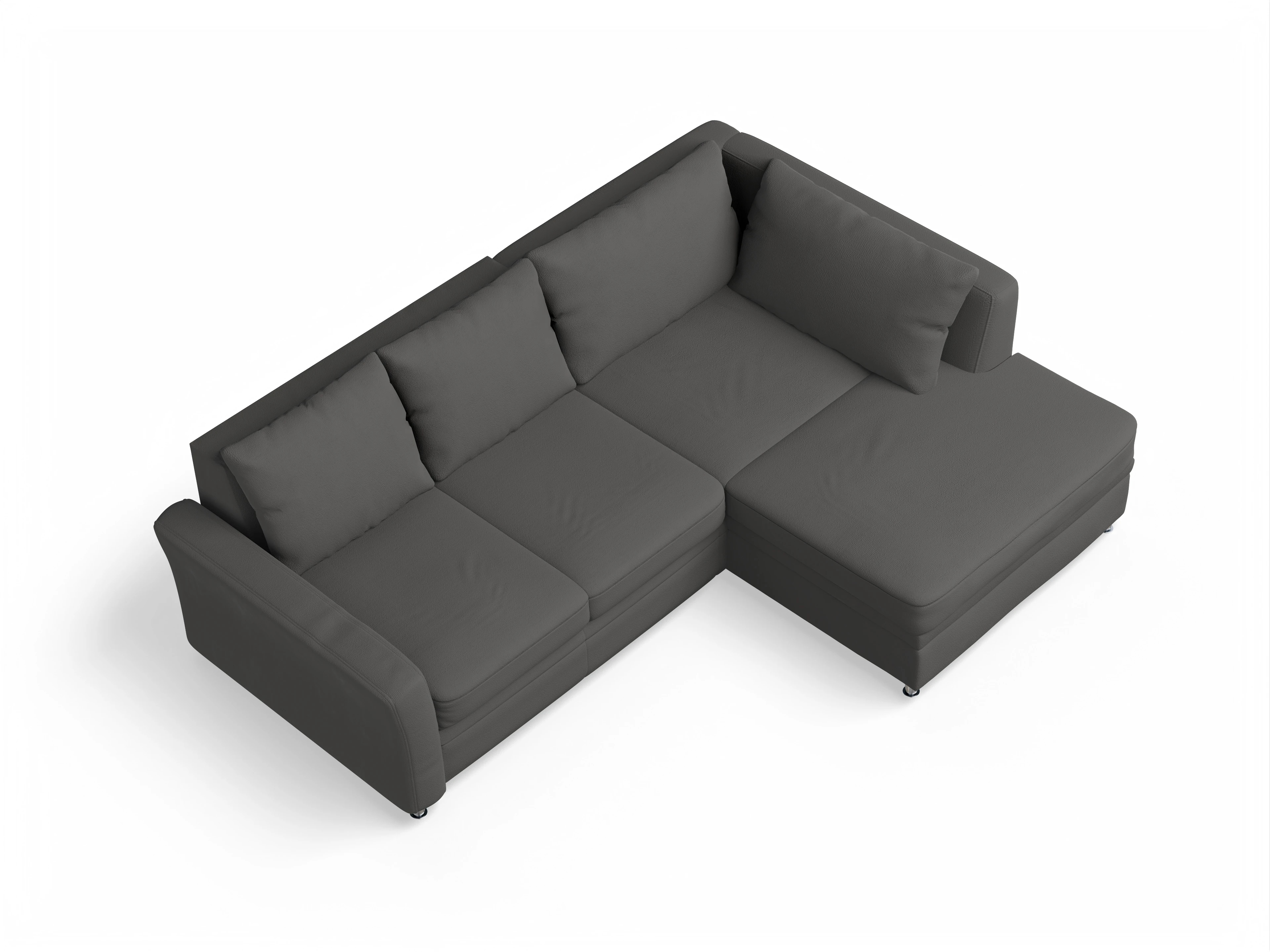 Ansicht des Produktes SC Smart 1011 Ecksofa rechts Abschluss offen in Stoff Grau