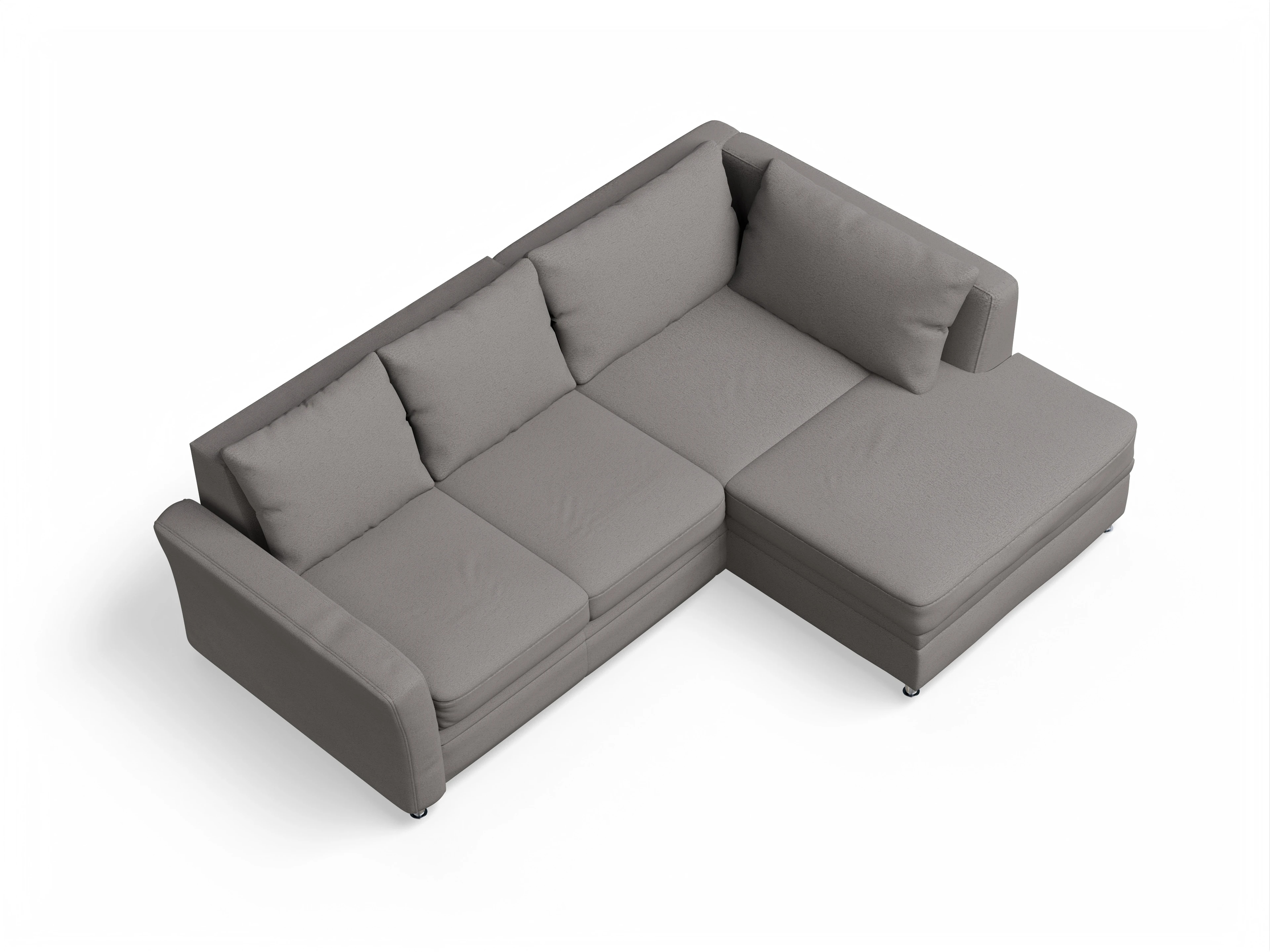 Ansicht des Produktes SC Smart 1011 Ecksofa rechts Abschluss offen in Stoff Grau