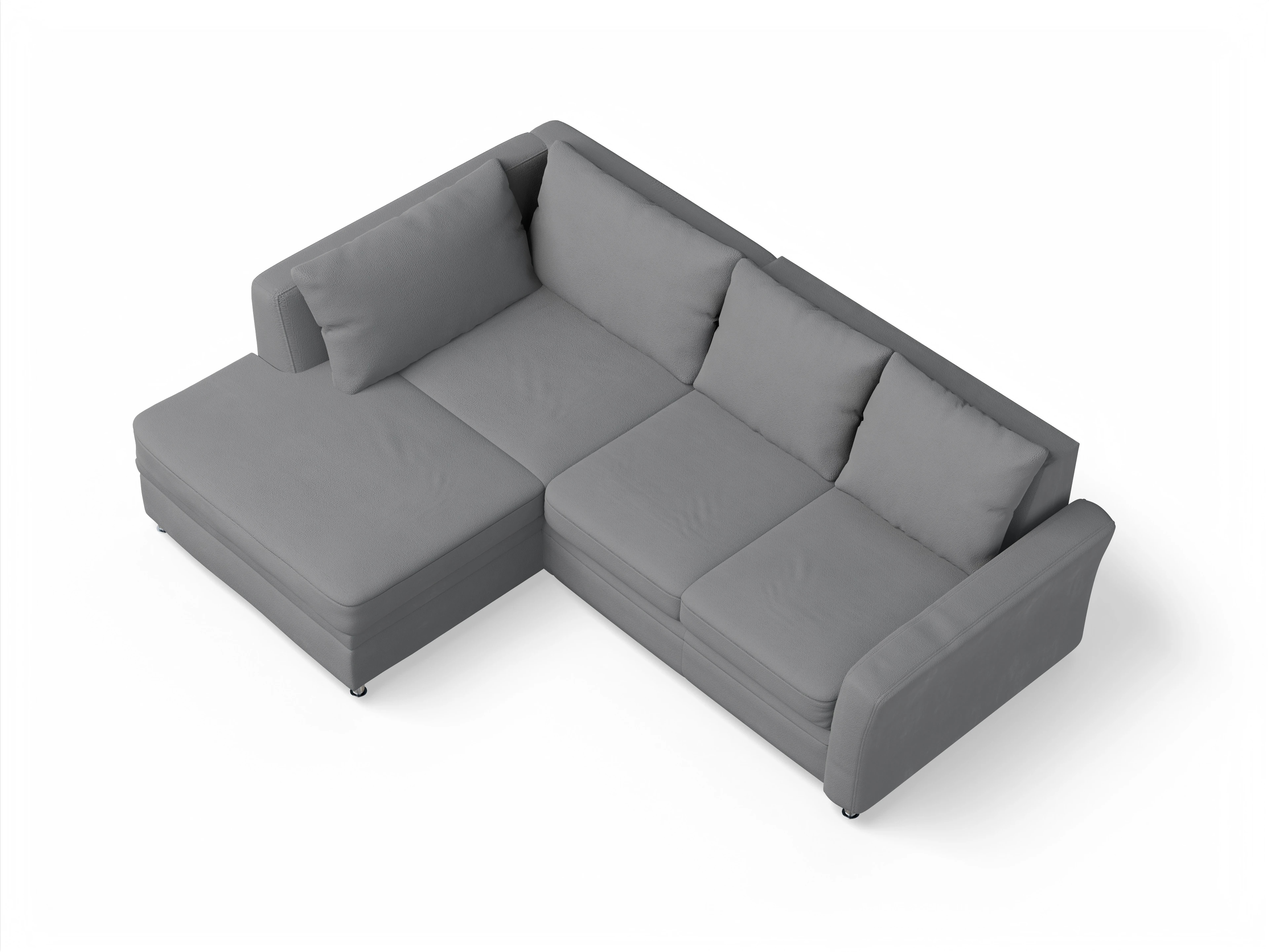 Ansicht des Produktes SC Smart 1011 Ecksofa links Abschluss offen in Stoff Grau