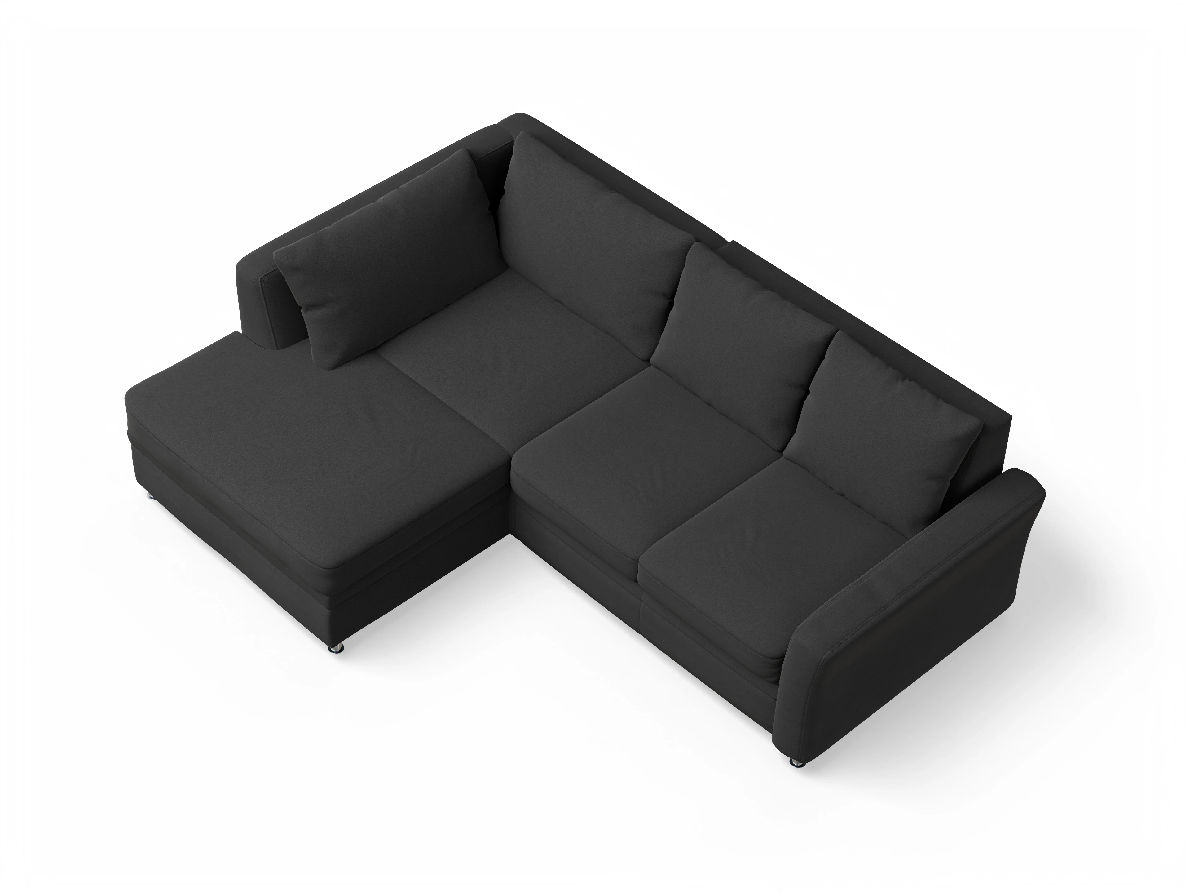 Ansicht des Produktes SC Smart 1011 Ecksofa links Abschluss offen in Stoff Grau