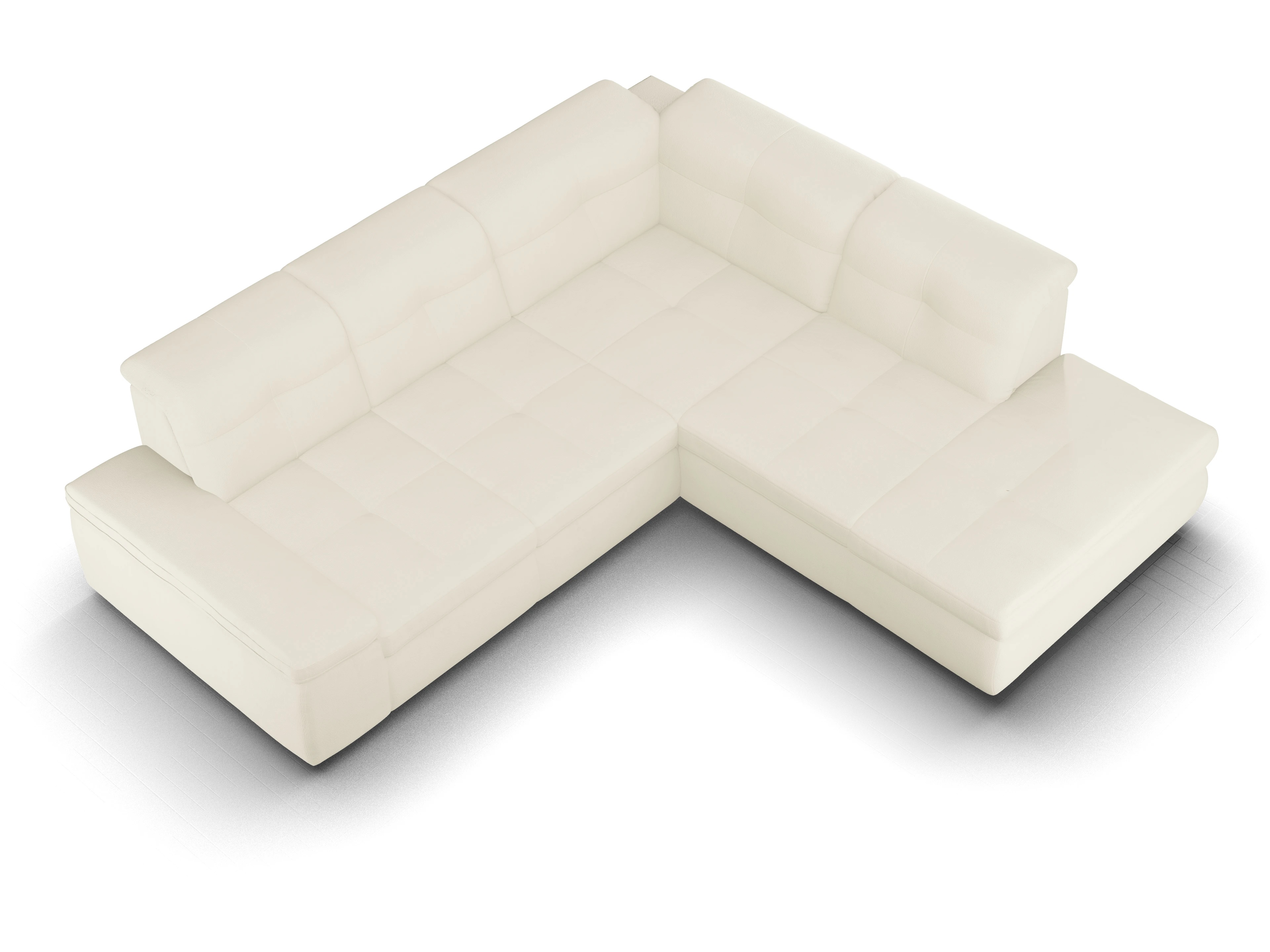 Ansicht des Produktes SC Smart 1001 Ecksofa rechts Abschluss offen in Stoff Beige