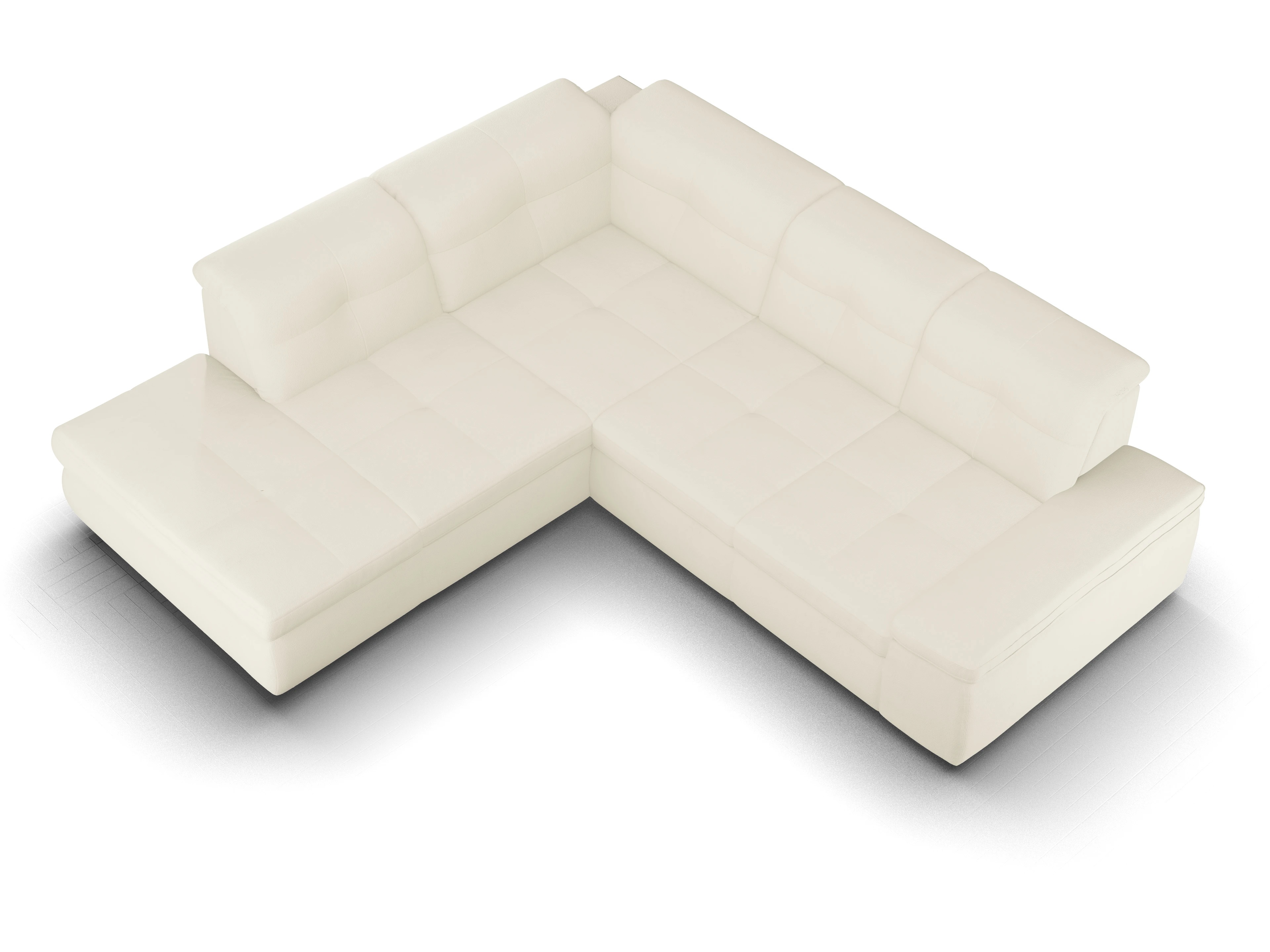 Ansicht des Produktes SC Smart 1001 Ecksofa links Abschluss offen in Stoff Beige