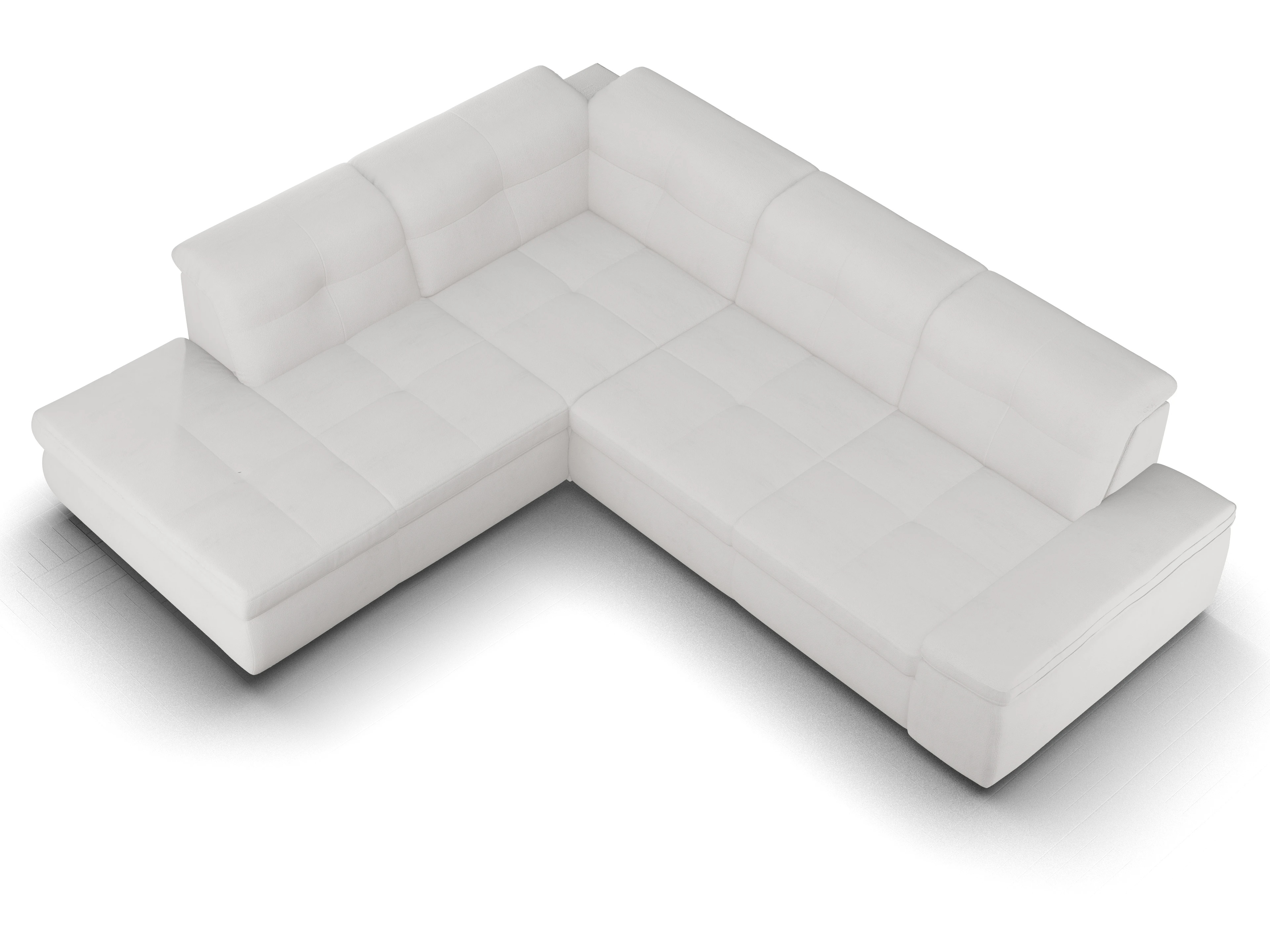 Ansicht des Produktes SC Smart 1001 Ecksofa links Abschluss offen in Stoff Grau