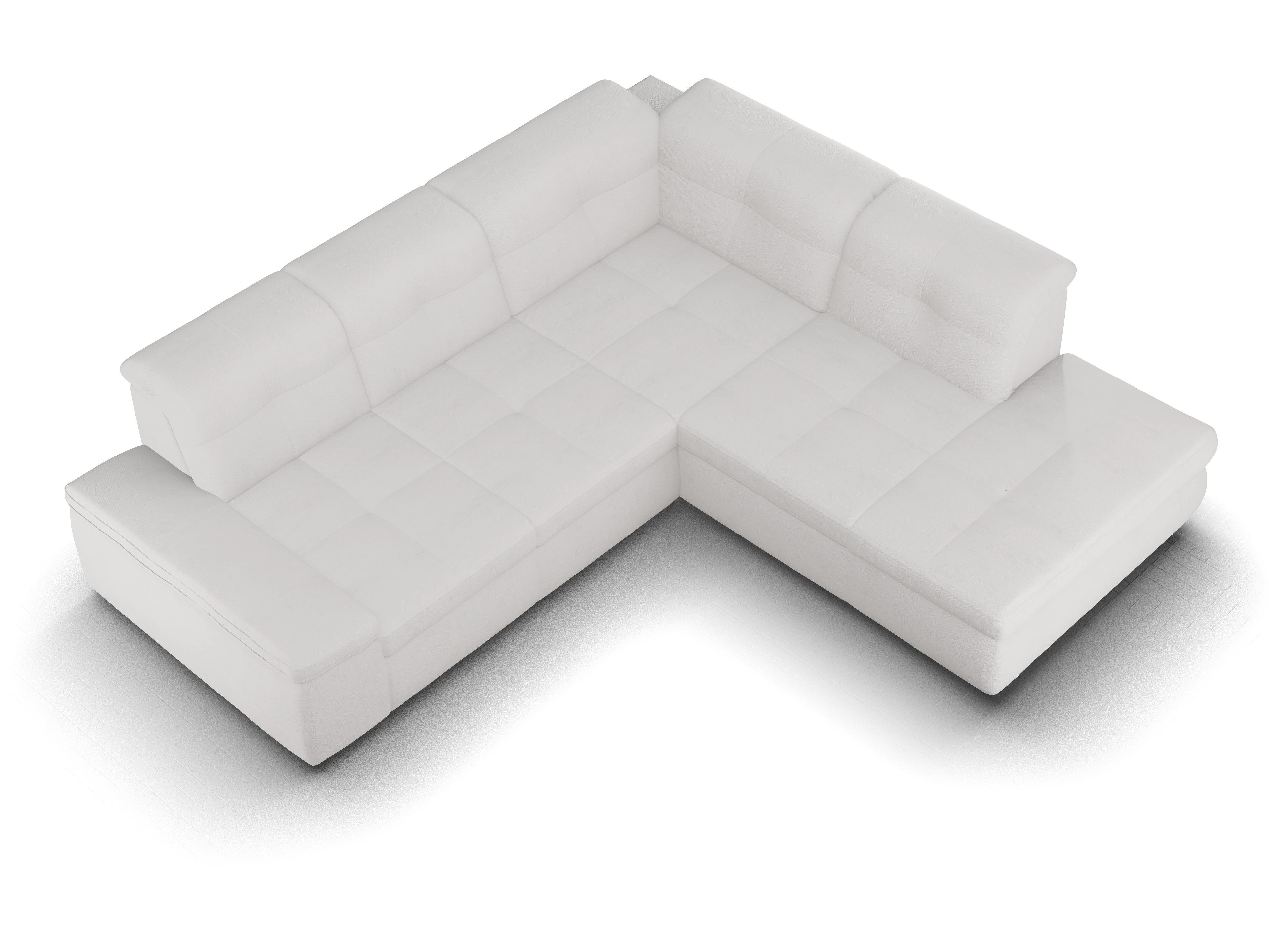 Ansicht des Produktes SC Smart 1001 Ecksofa rechts Abschluss offen in Stoff Grau