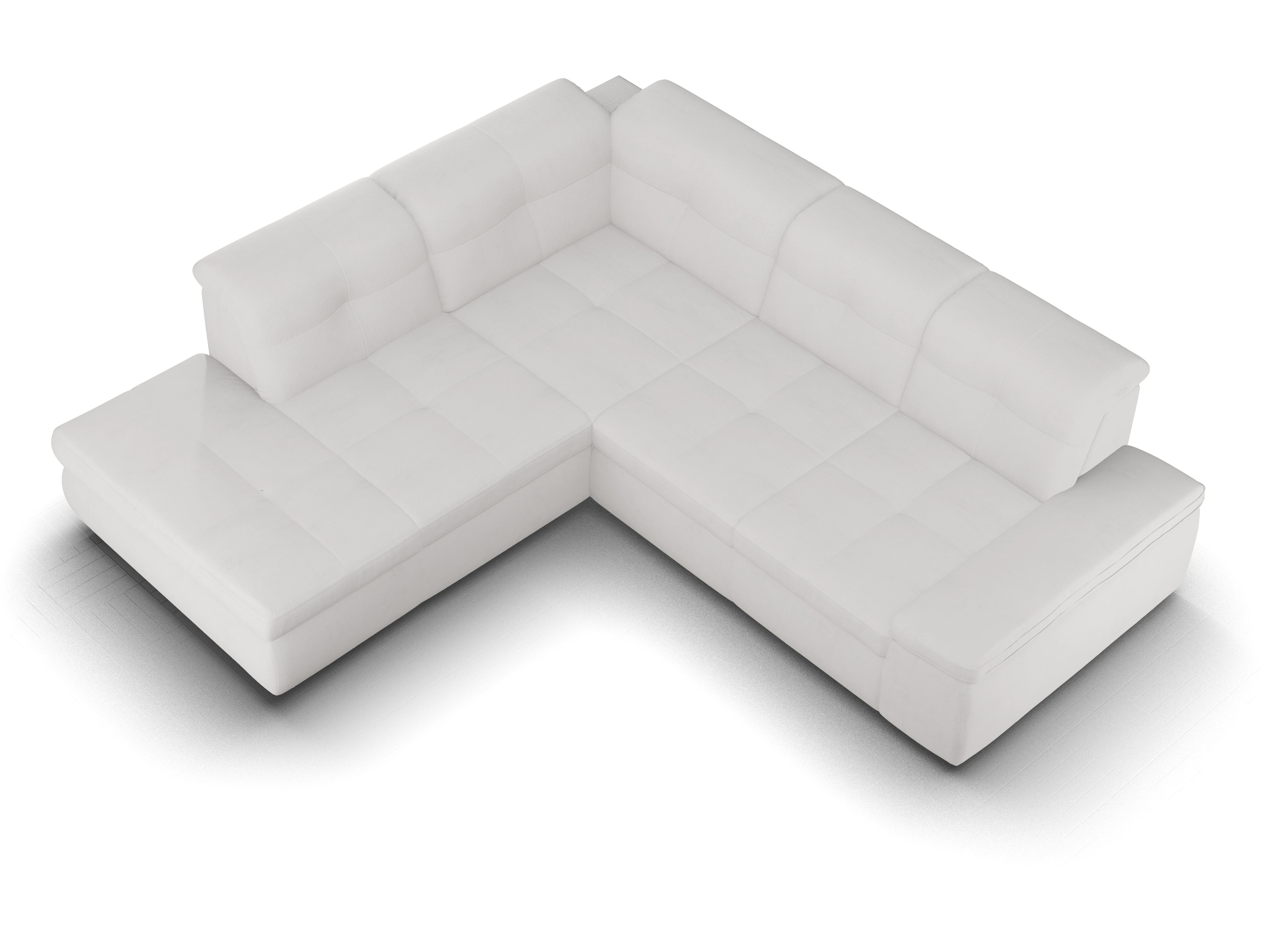 Ansicht des Produktes SC Smart 1001 Ecksofa links Abschluss offen in Stoff Grau