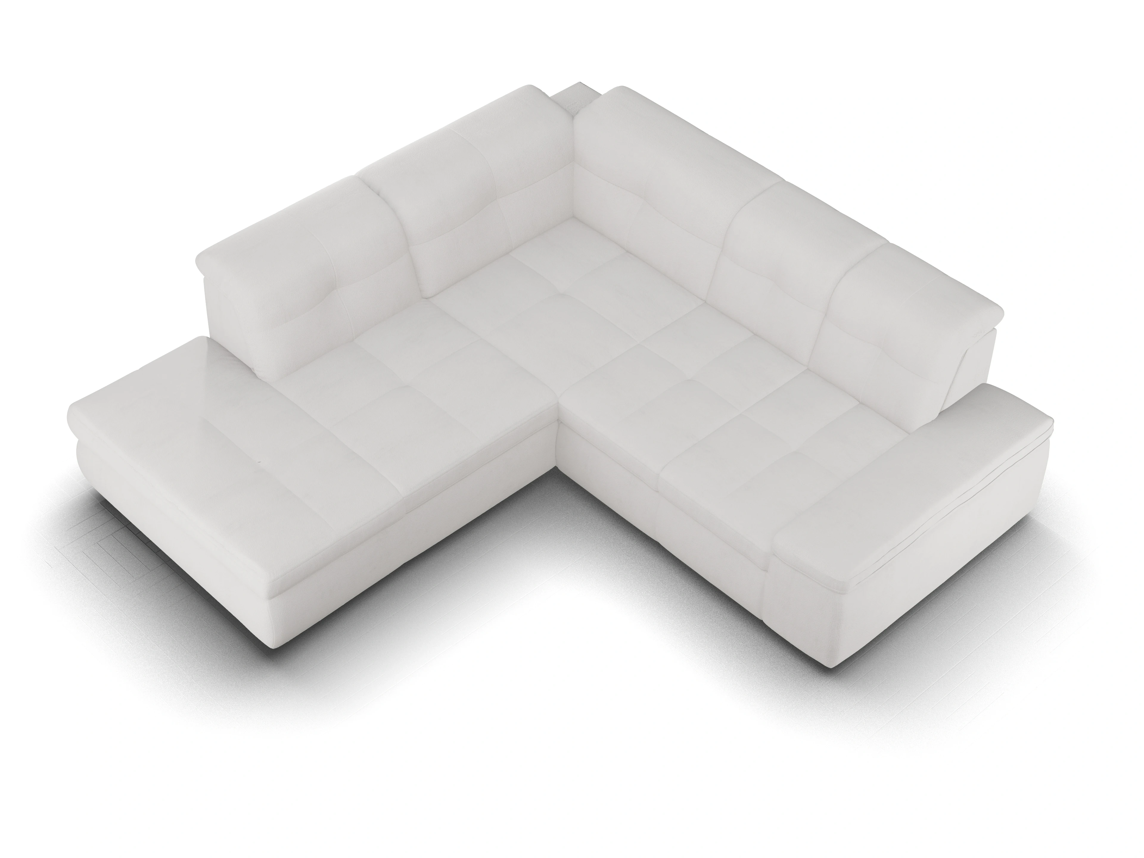 Ansicht des Produktes SC Smart 1001 Ecksofa links Abschluss offen in Stoff Grau