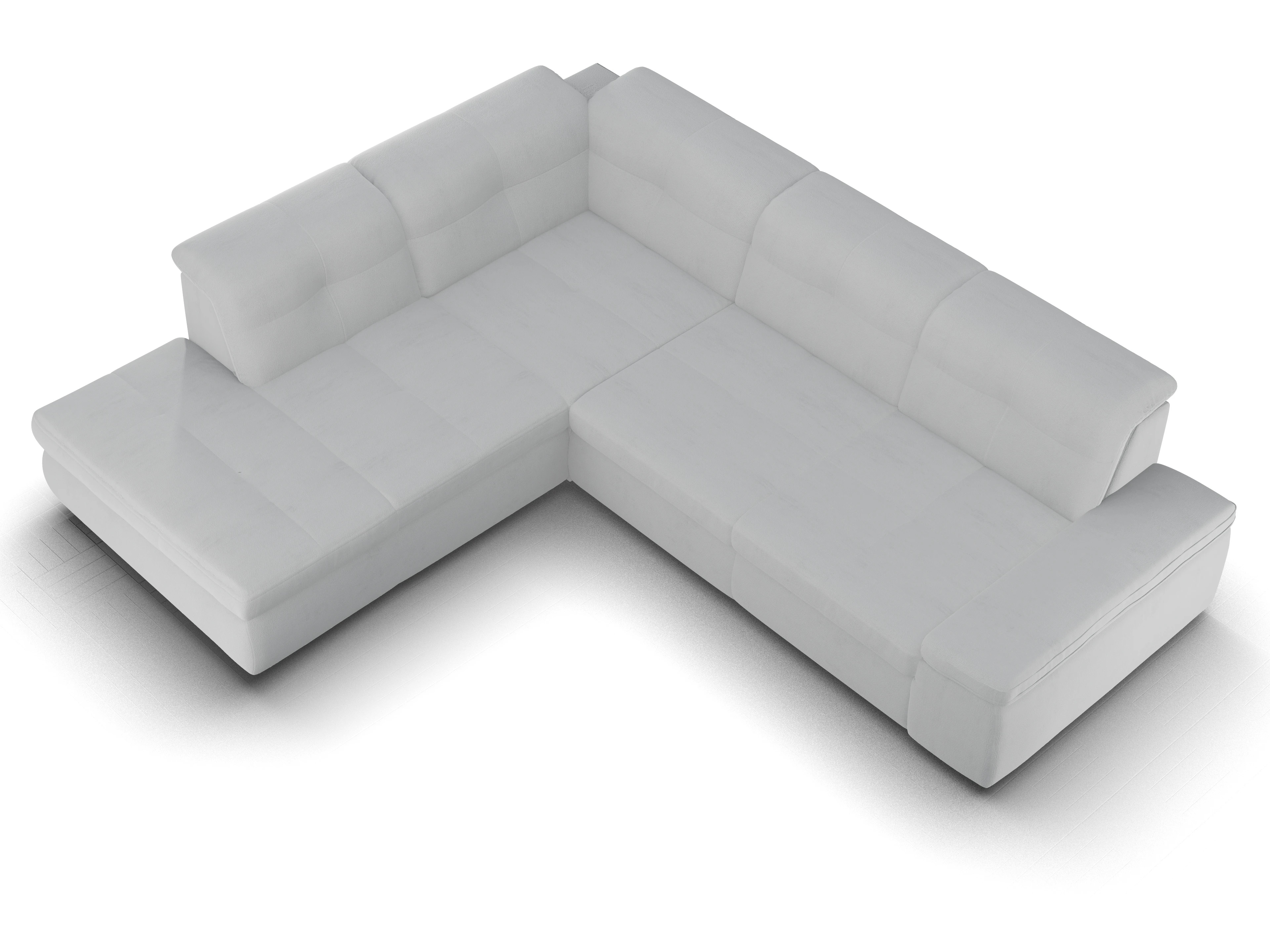 Ansicht des Produktes SC Smart 1001 Ecksofa links Abschluss offen in Stoff Grau