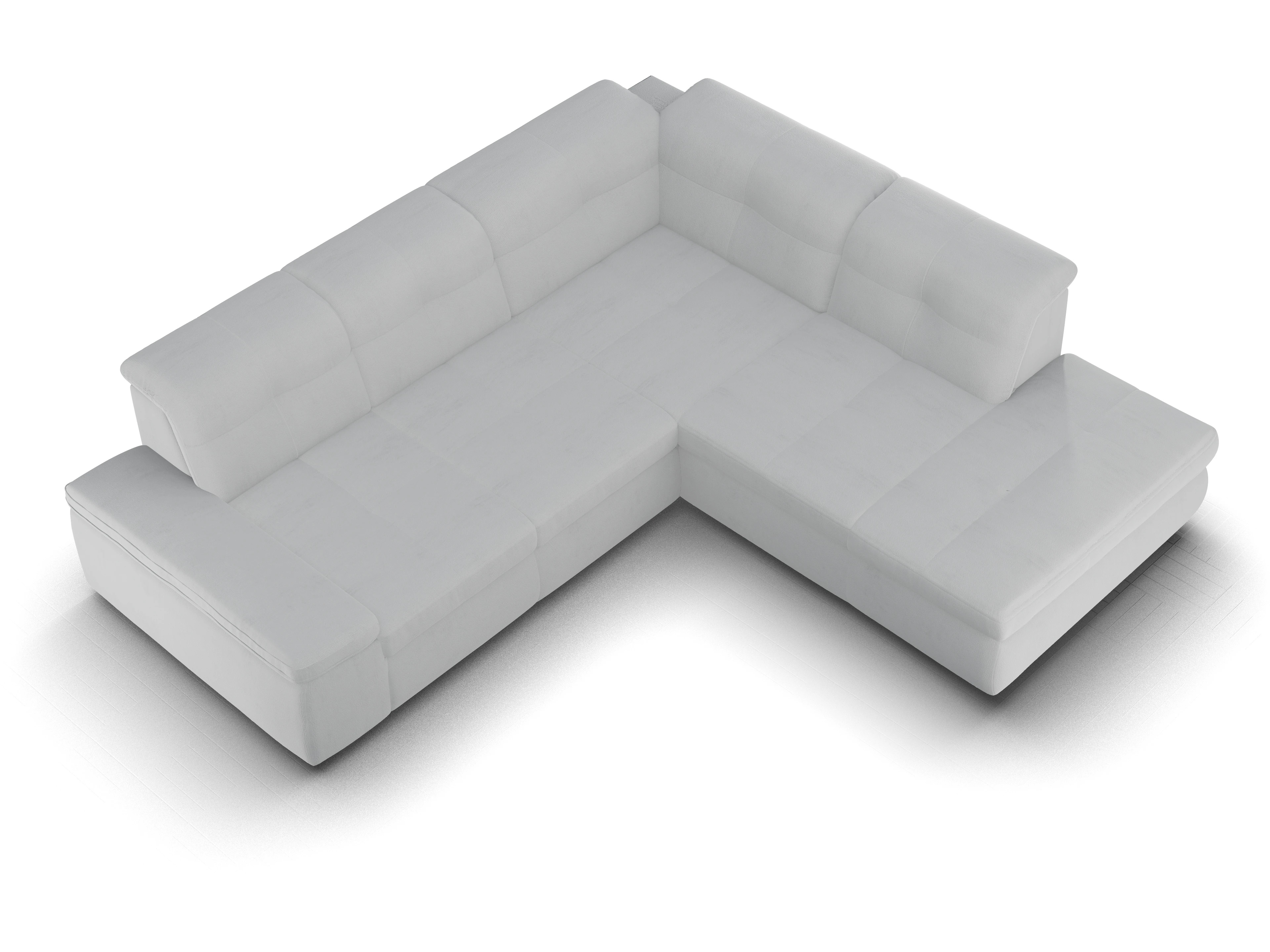 Ansicht des Produktes SC Smart 1001 Ecksofa rechts Abschluss offen in Stoff Grau