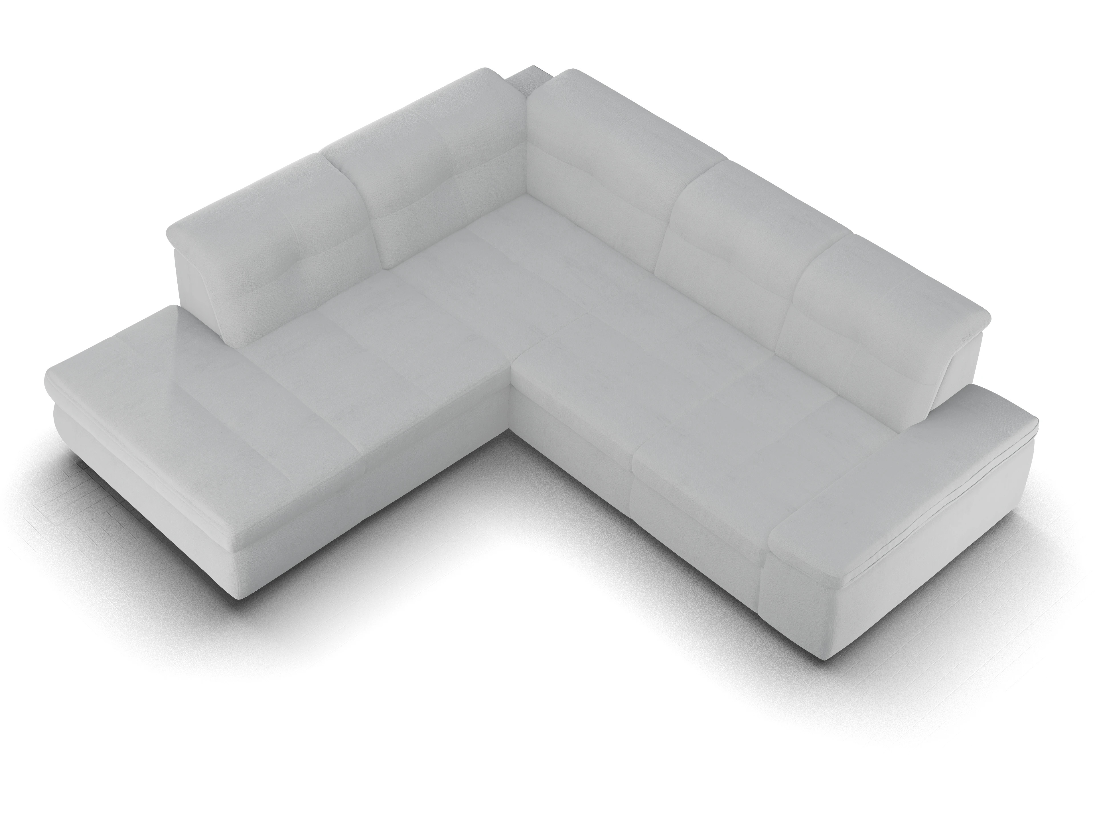 Ansicht des Produktes SC Smart 1001 Ecksofa links Abschluss offen in Stoff Grau