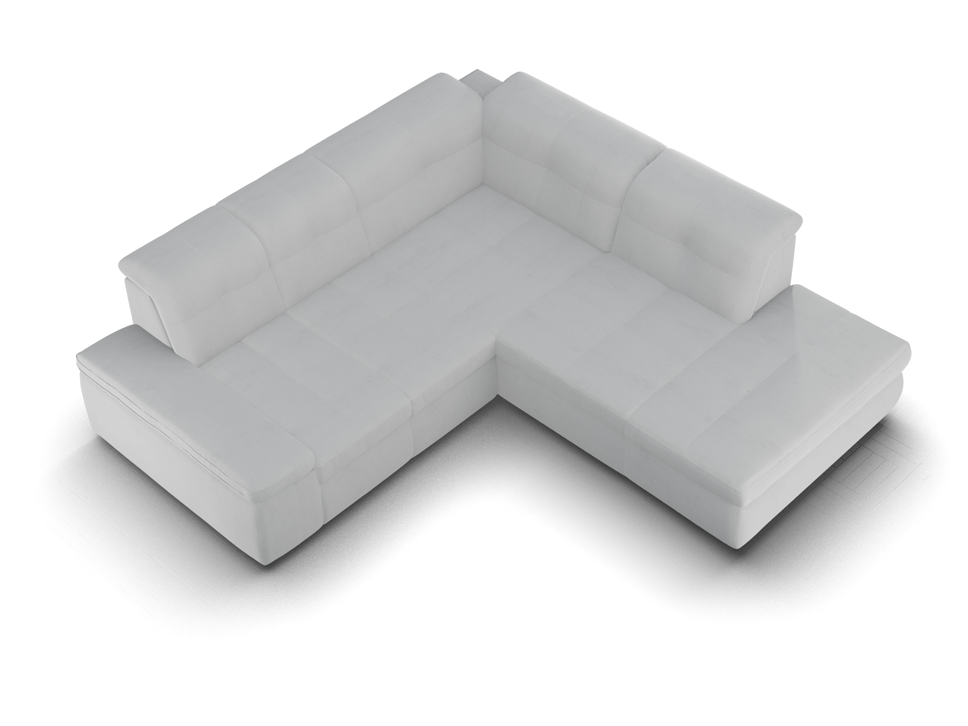 Ansicht des Produktes SC Smart 1001 Ecksofa rechts Abschluss offen in Stoff Grau