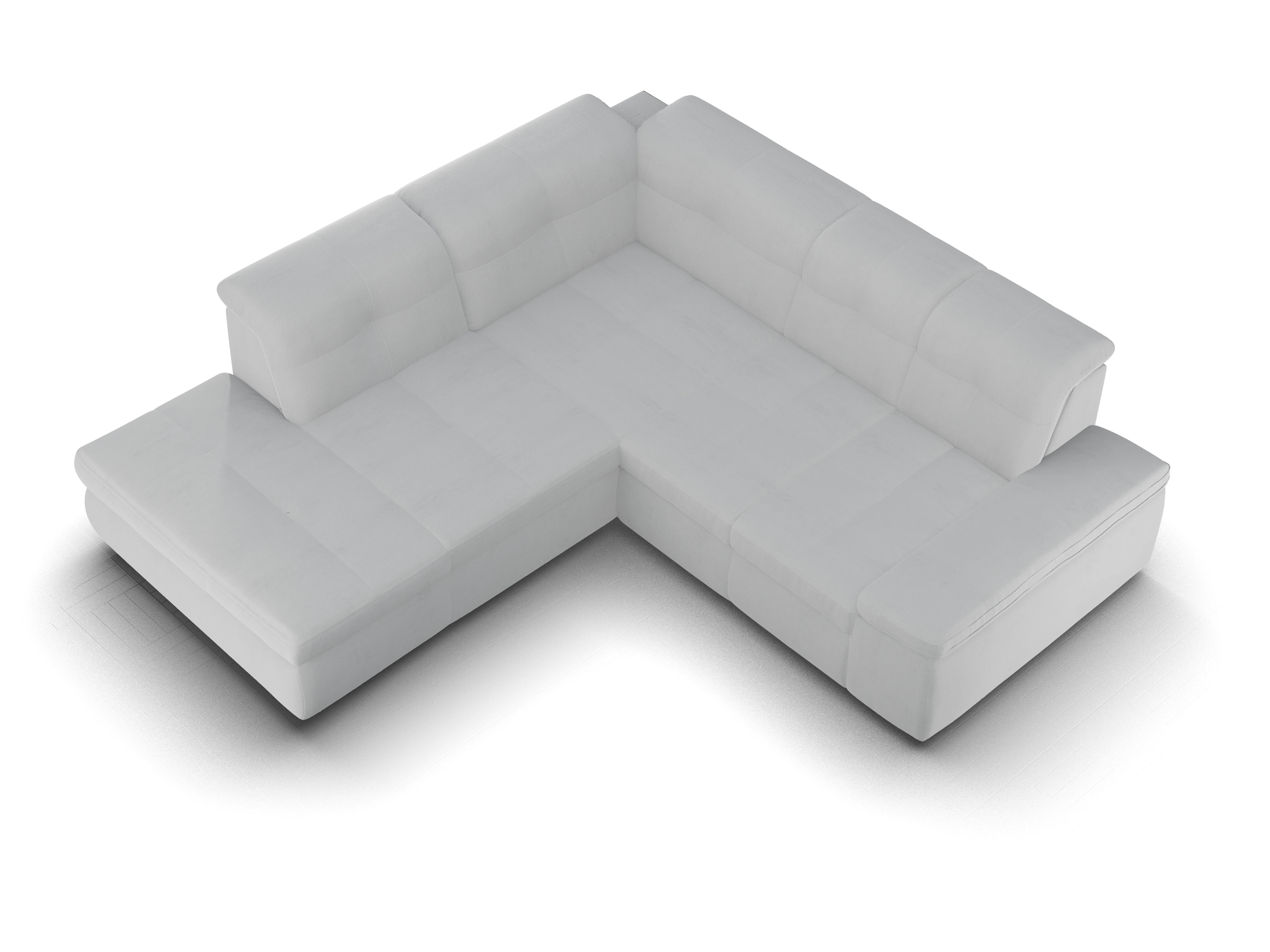 Sitz Concept smart 1001 Ecksofa 1,5Aho SE Small L Ansicht des Produktes SC Smart 1001 Ecksofa links Abschluss offen in Stoff Grau