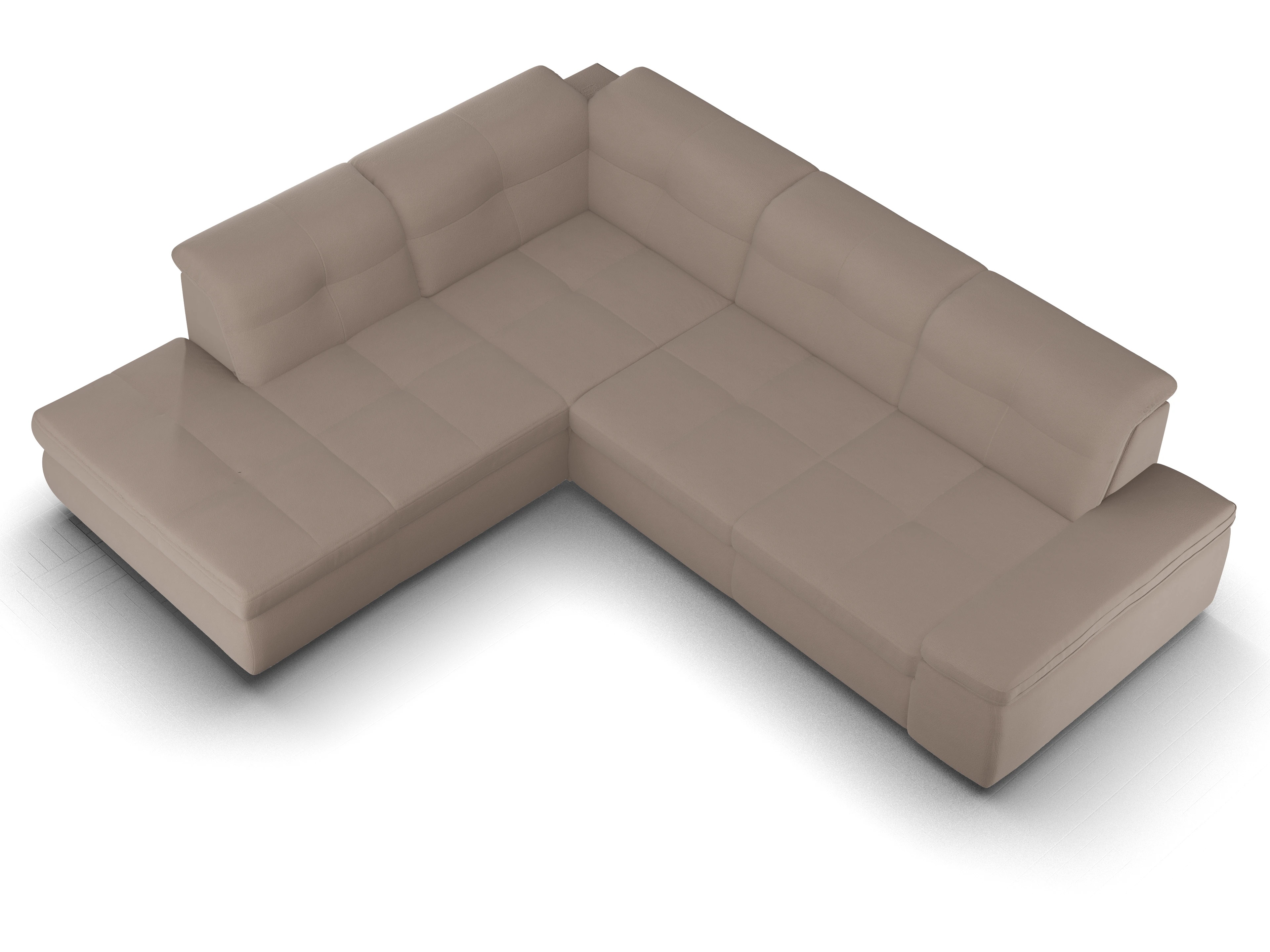 Sitz Concept smart 1001 Ecksofa 1,5Aho SE Large L Ansicht des Produktes SC Smart 1001 Ecksofa links Abschluss offen in Stoff Beige