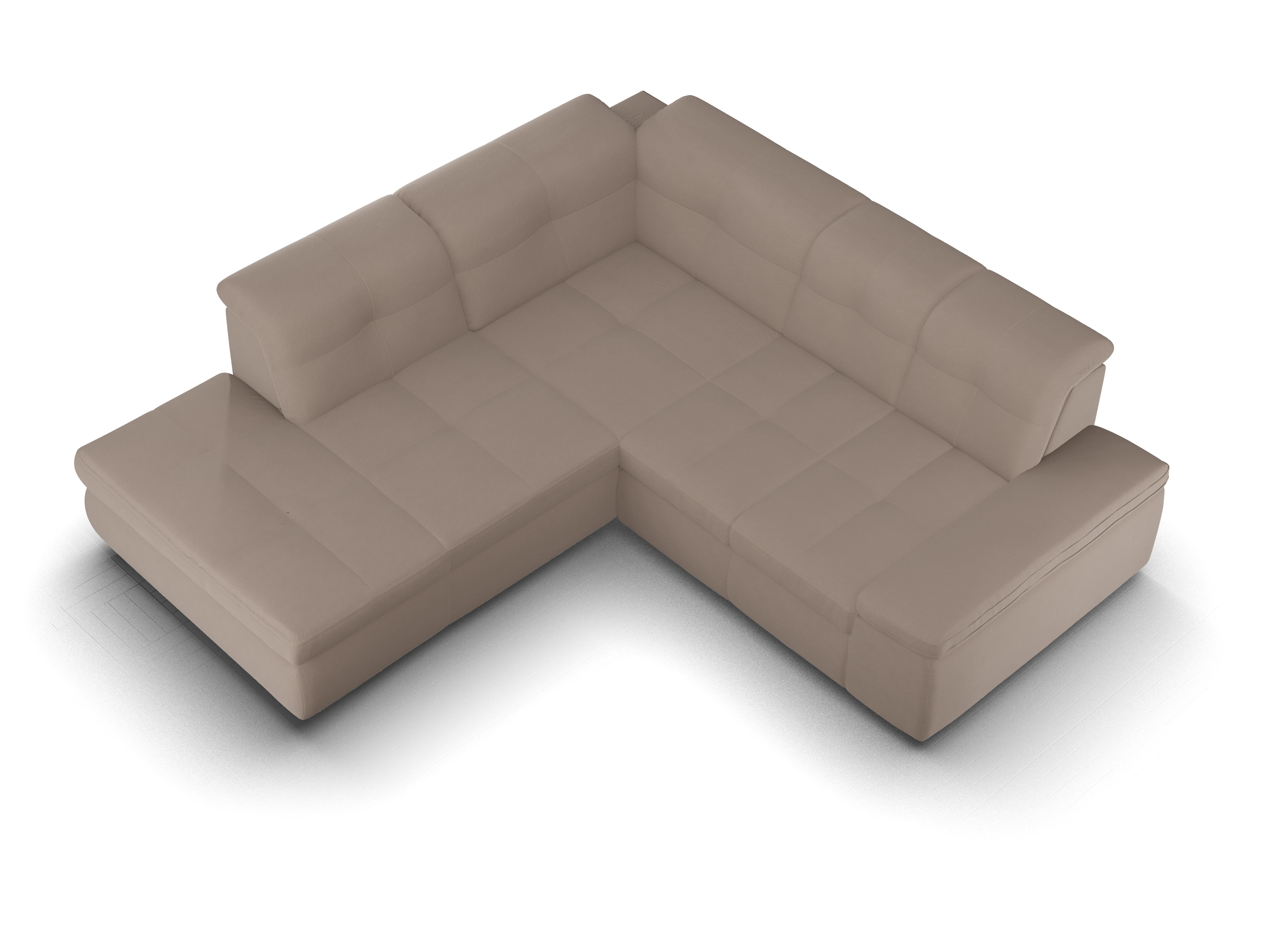 Ansicht des Produktes SC Smart 1001 Ecksofa links Abschluss offen in Stoff Beige
