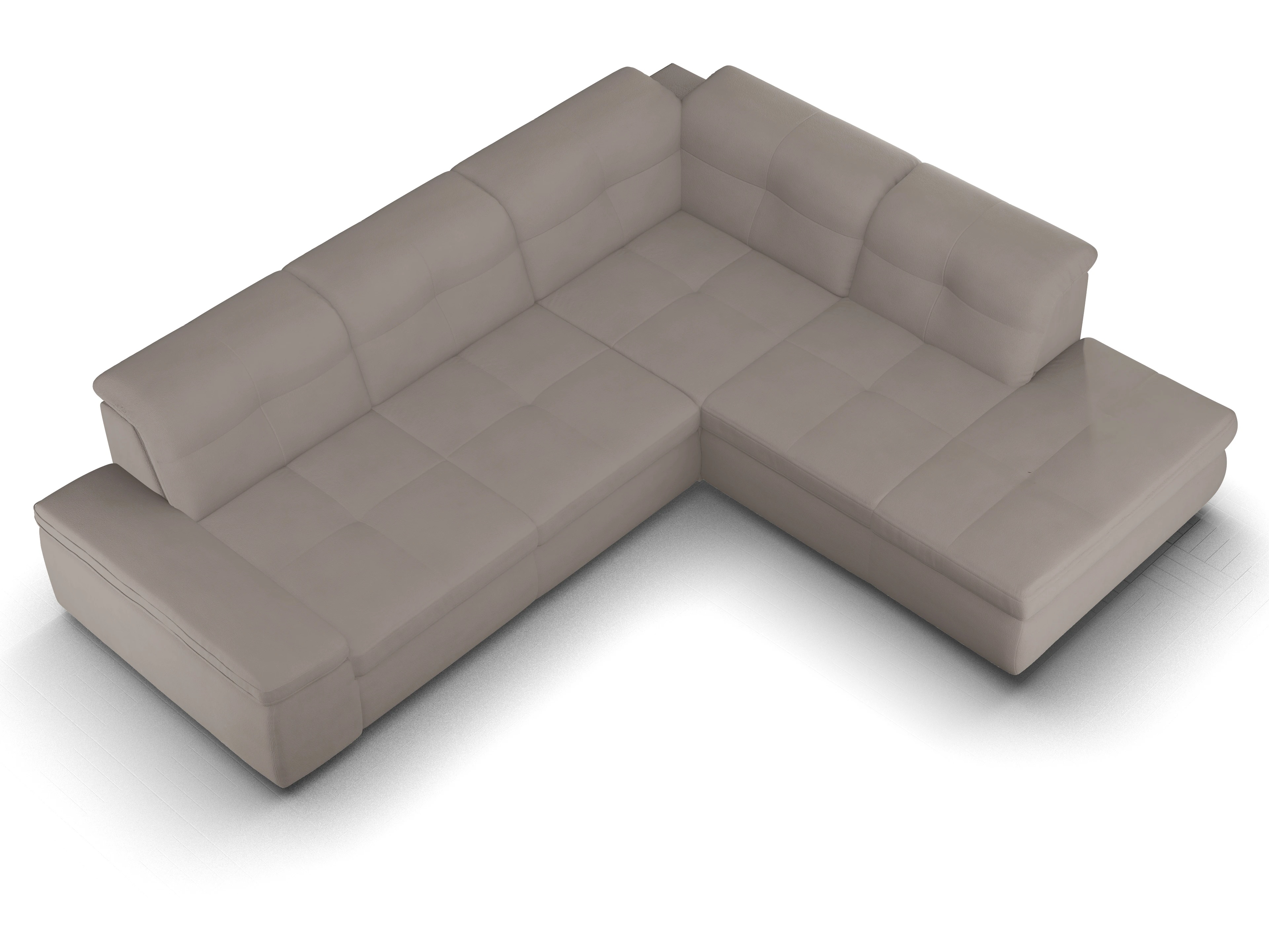 Ansicht des Produktes SC Smart 1001 Ecksofa rechts Abschluss offen in Stoff Braun