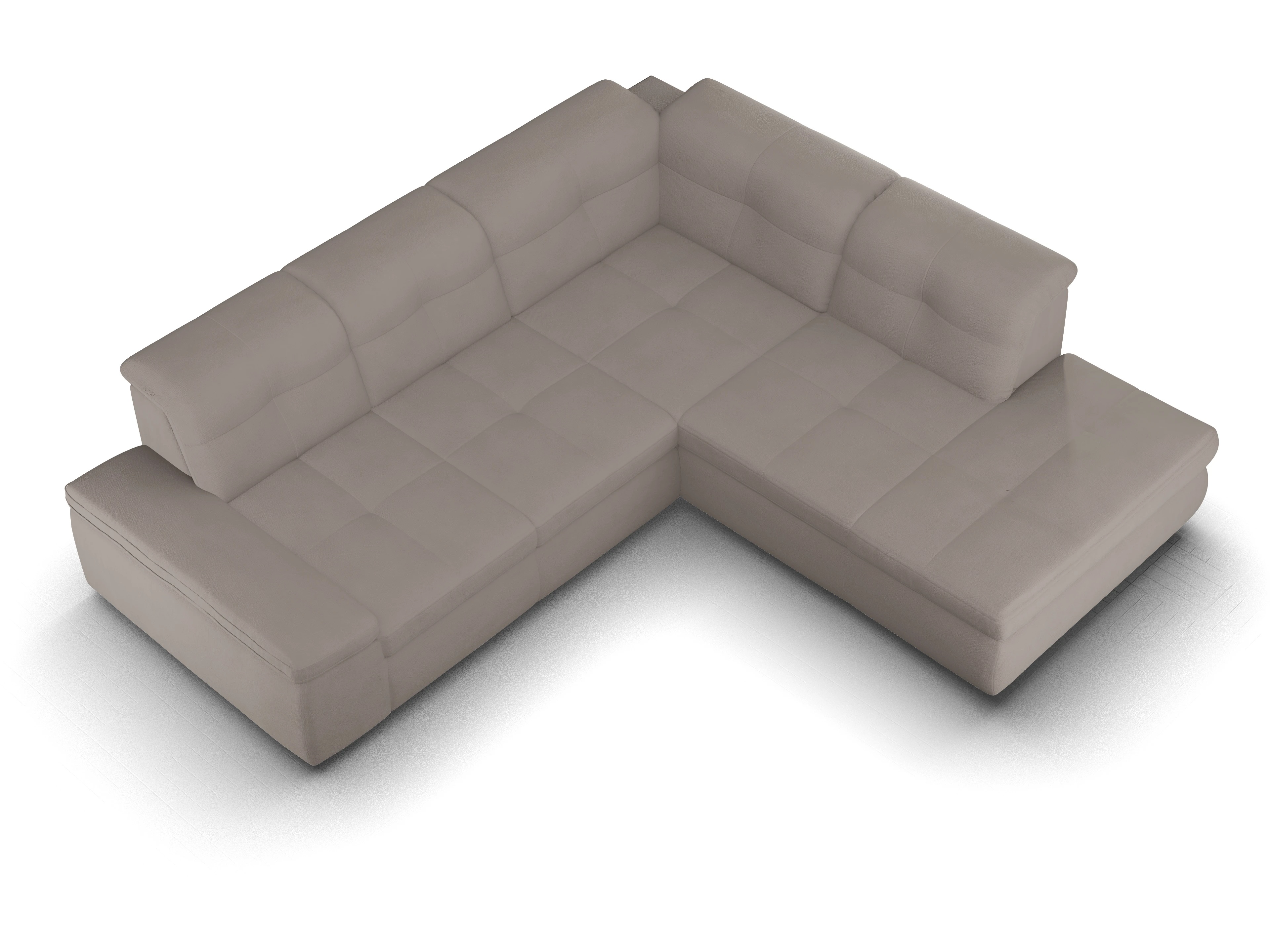 Ansicht des Produktes SC Smart 1001 Ecksofa rechts Abschluss offen in Stoff Braun