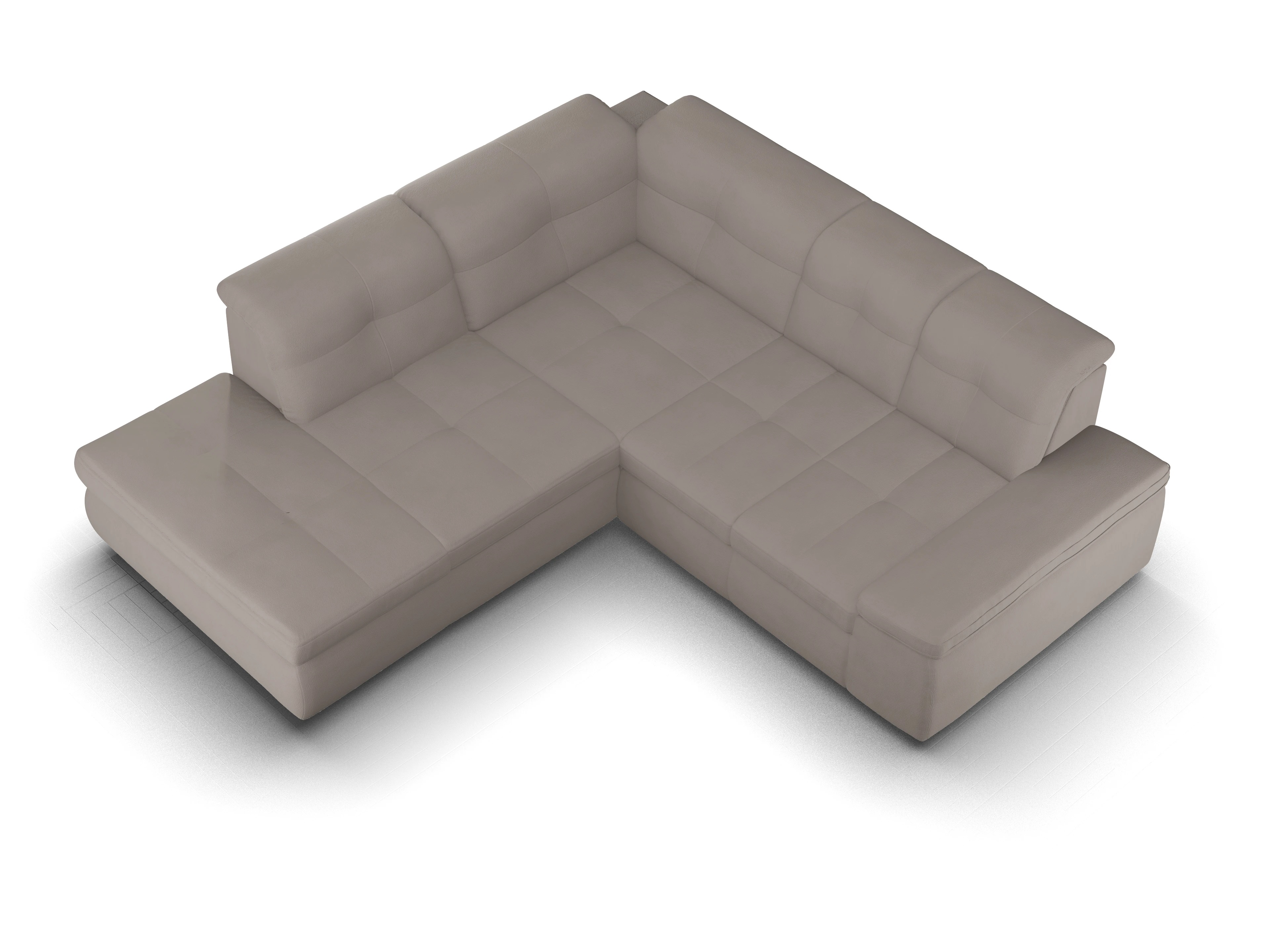 Ansicht des Produktes SC Smart 1001 Ecksofa links Abschluss offen in Stoff Braun