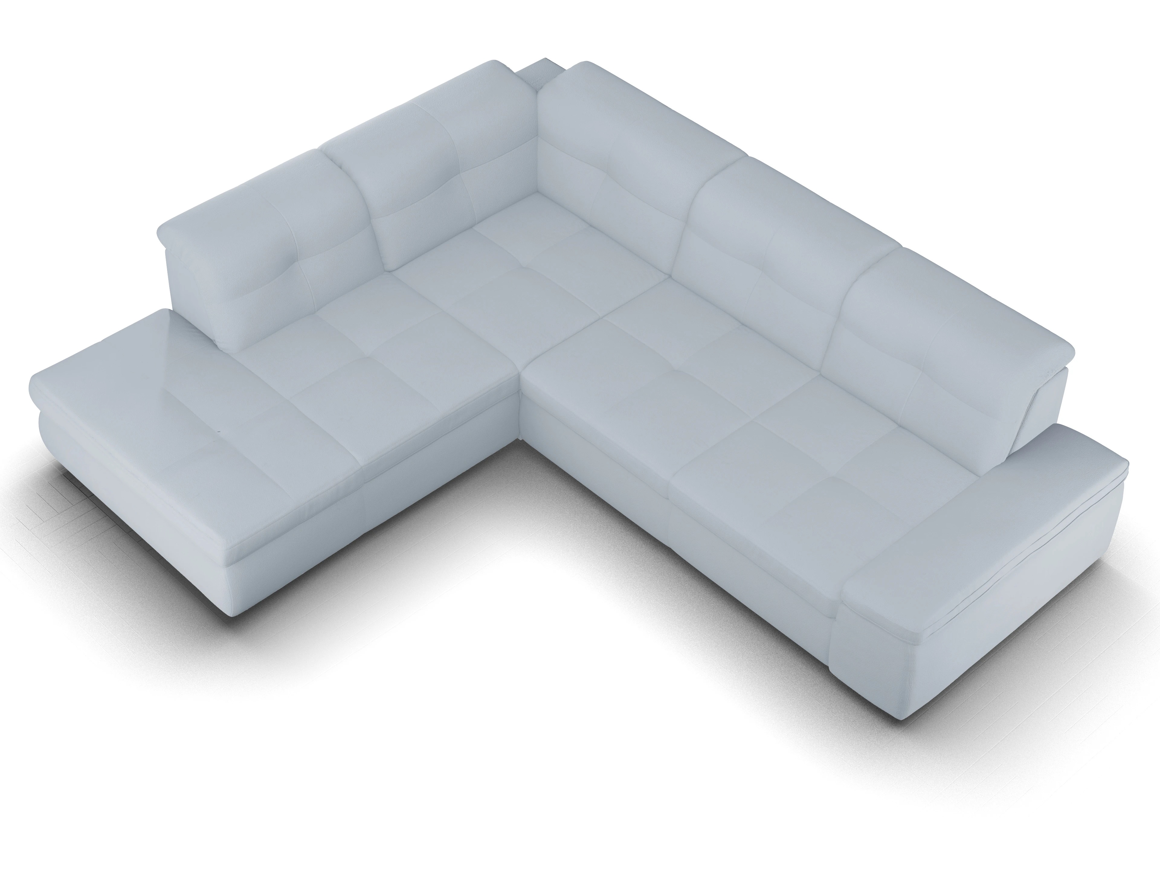Ansicht des Produktes SC Smart 1001 Ecksofa links Abschluss offen in Stoff Blau