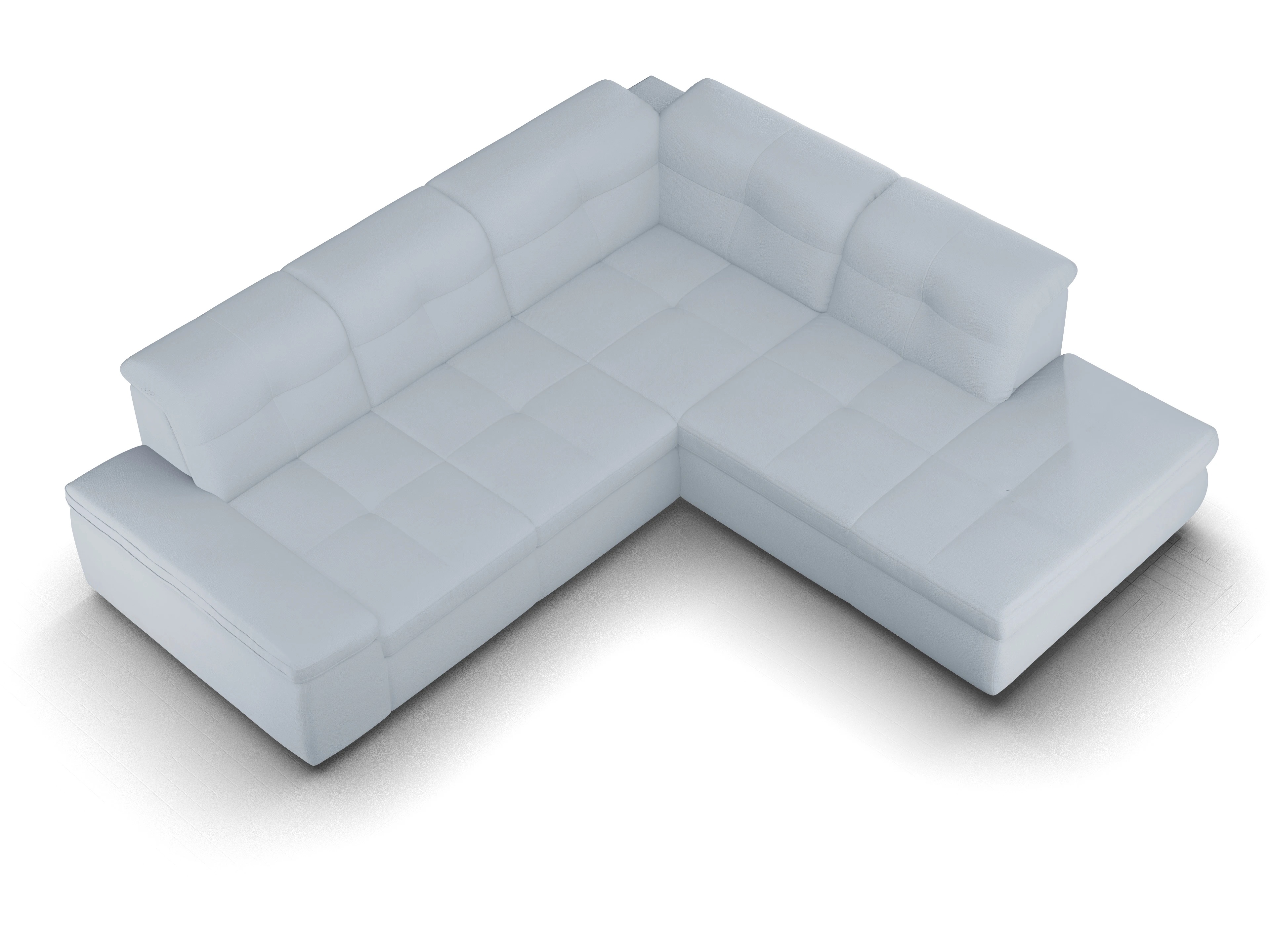Ansicht des Produktes SC Smart 1001 Ecksofa rechts Abschluss offen in Stoff Blau