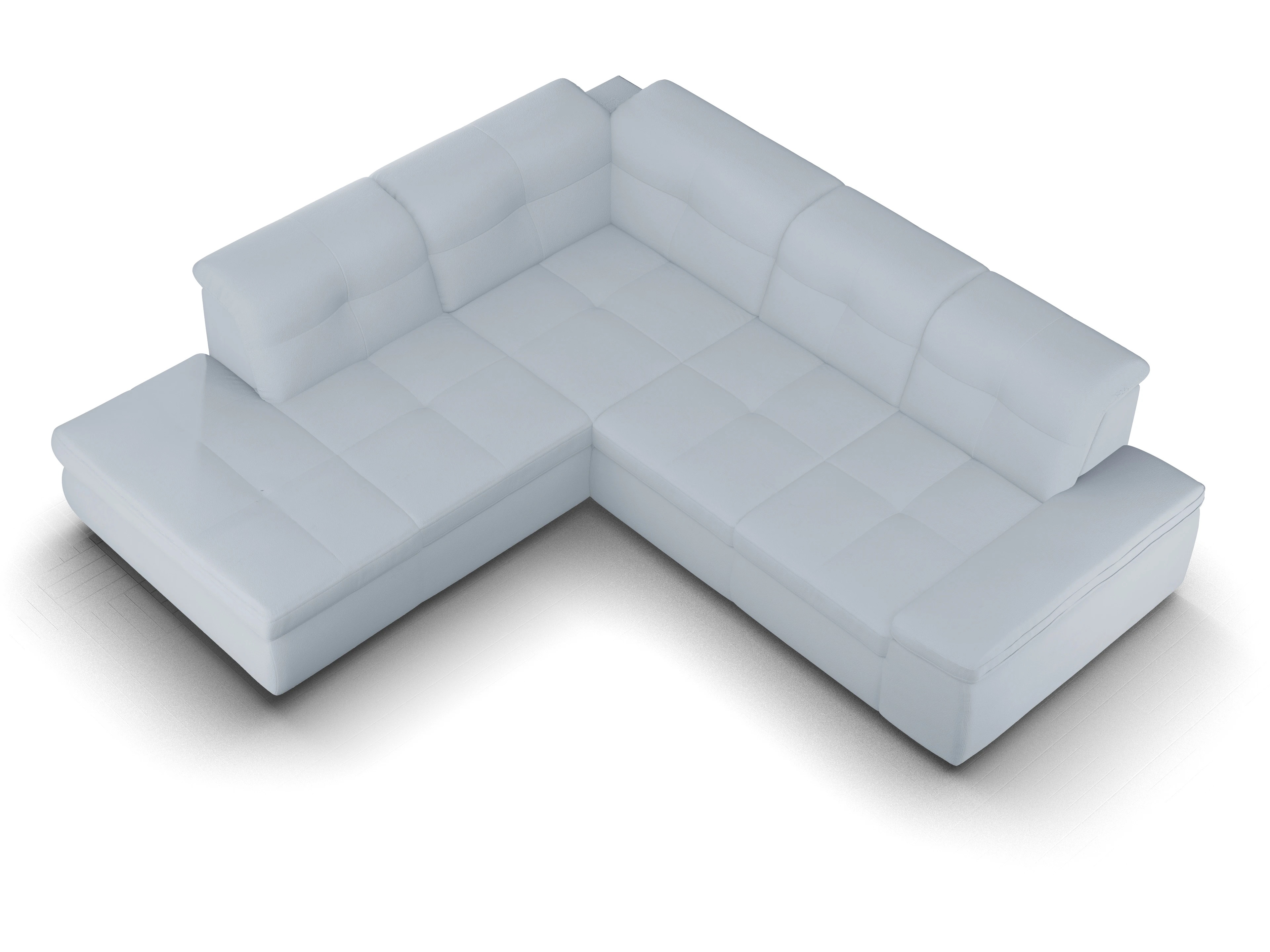 Ansicht des Produktes SC Smart 1001 Ecksofa links Abschluss offen in Stoff Blau