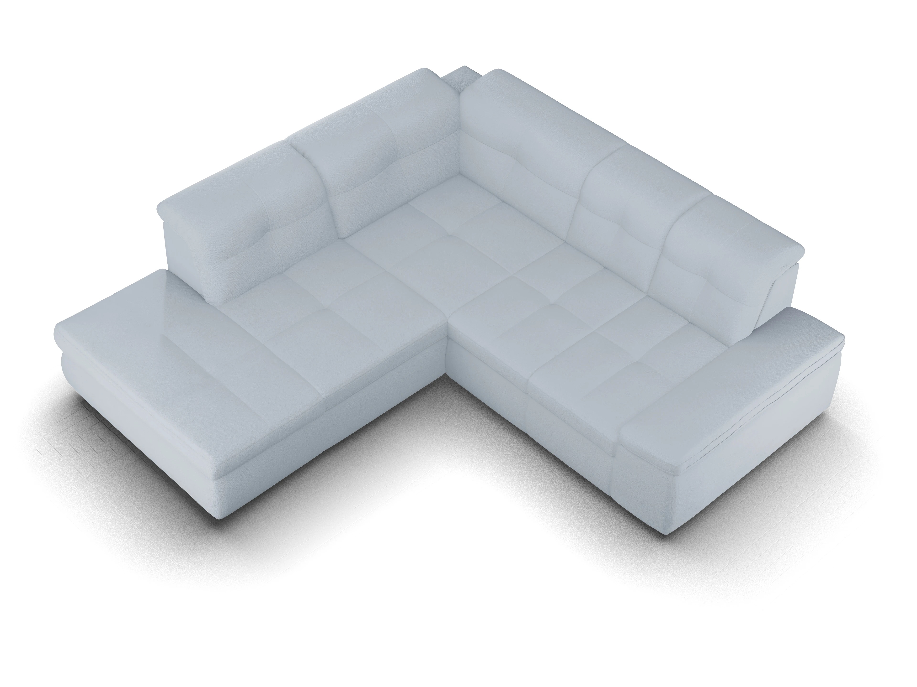 Ansicht des Produktes SC Smart 1001 Ecksofa links Abschluss offen in Stoff Blau