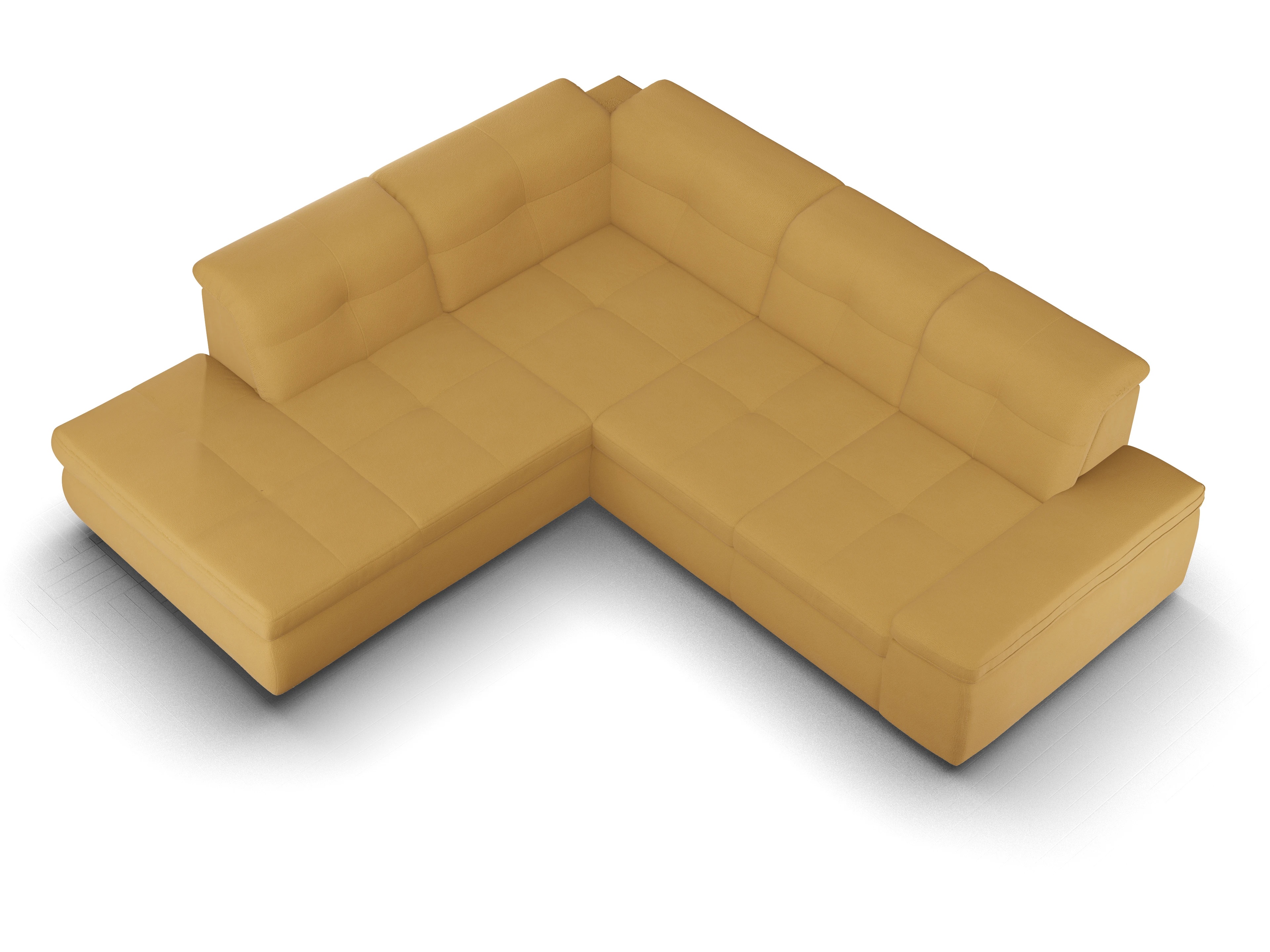 Ansicht des Produktes SC Smart 1001 Ecksofa links Abschluss offen in Stoff Gelb