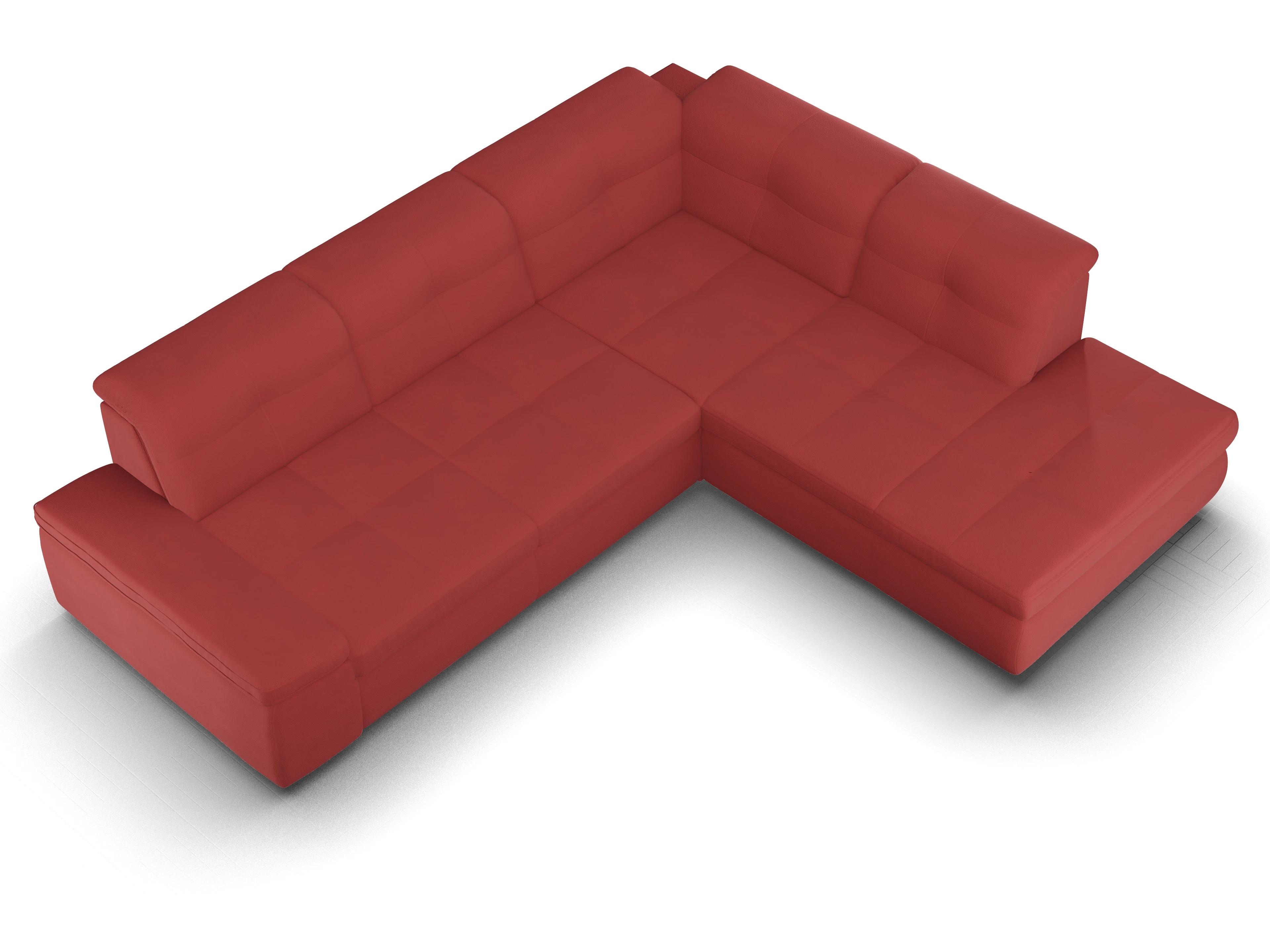 Ansicht des Produktes SC Smart 1001 Ecksofa rechts Abschluss offen in Stoff Rot