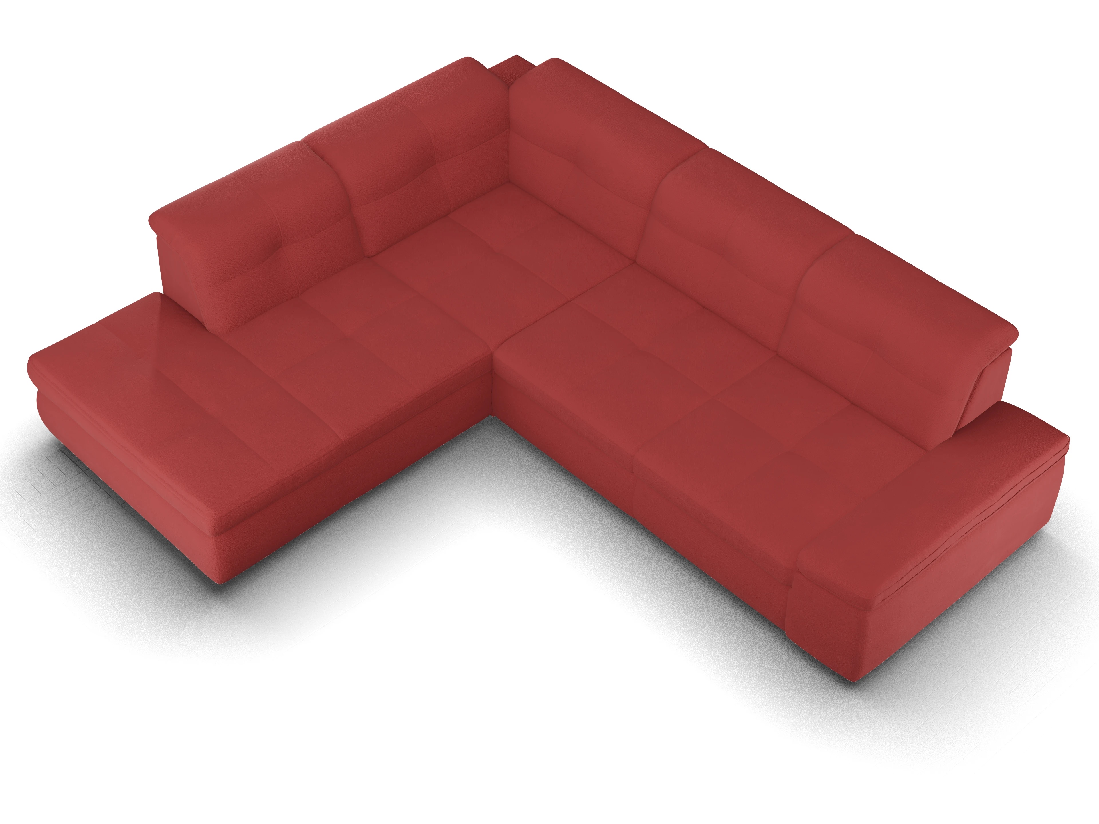 Ansicht des Produktes SC Smart 1001 Ecksofa links Abschluss offen in Stoff Rot