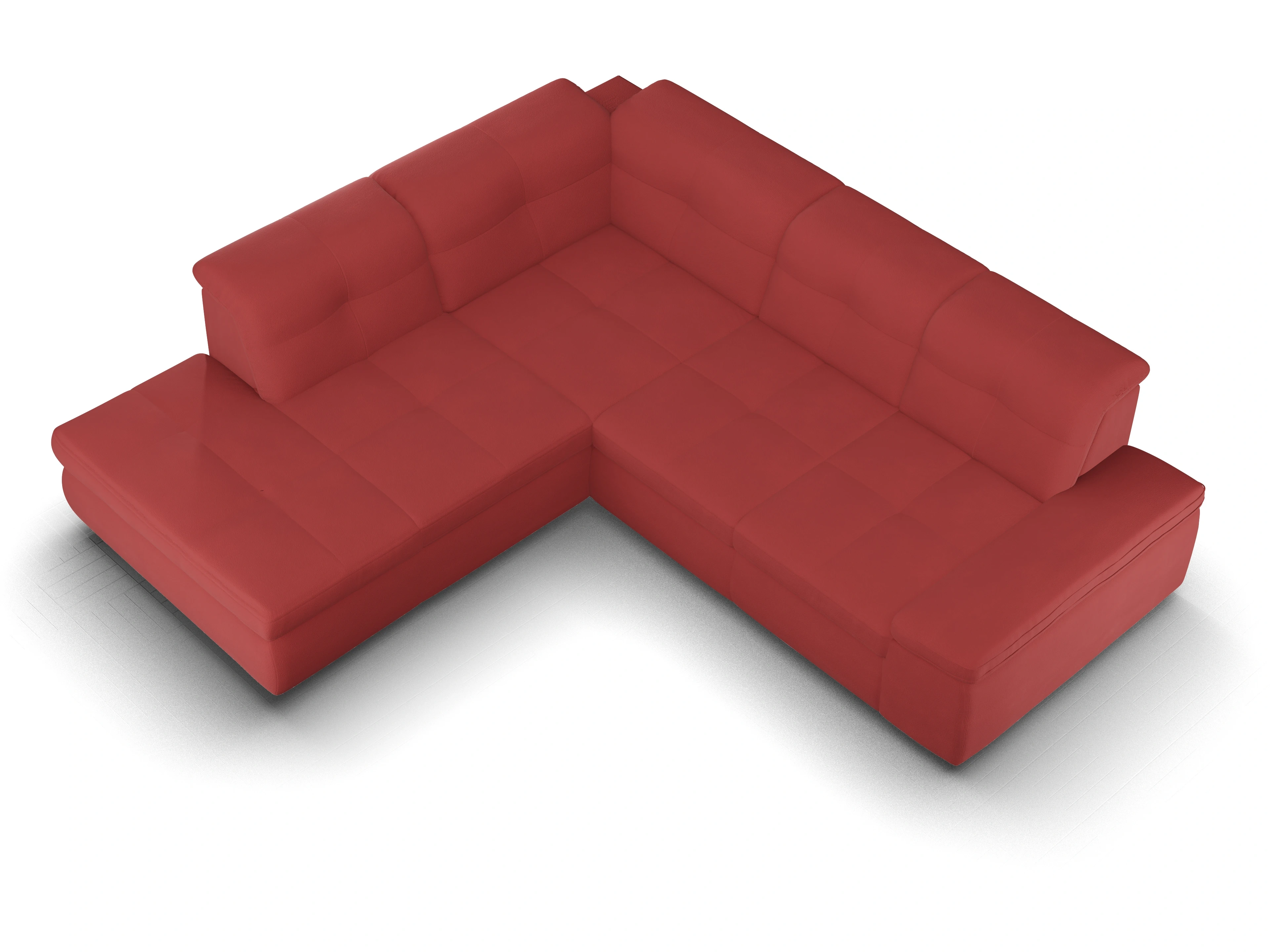 Ansicht des Produktes SC Smart 1001 Ecksofa links Abschluss offen in Stoff Rot