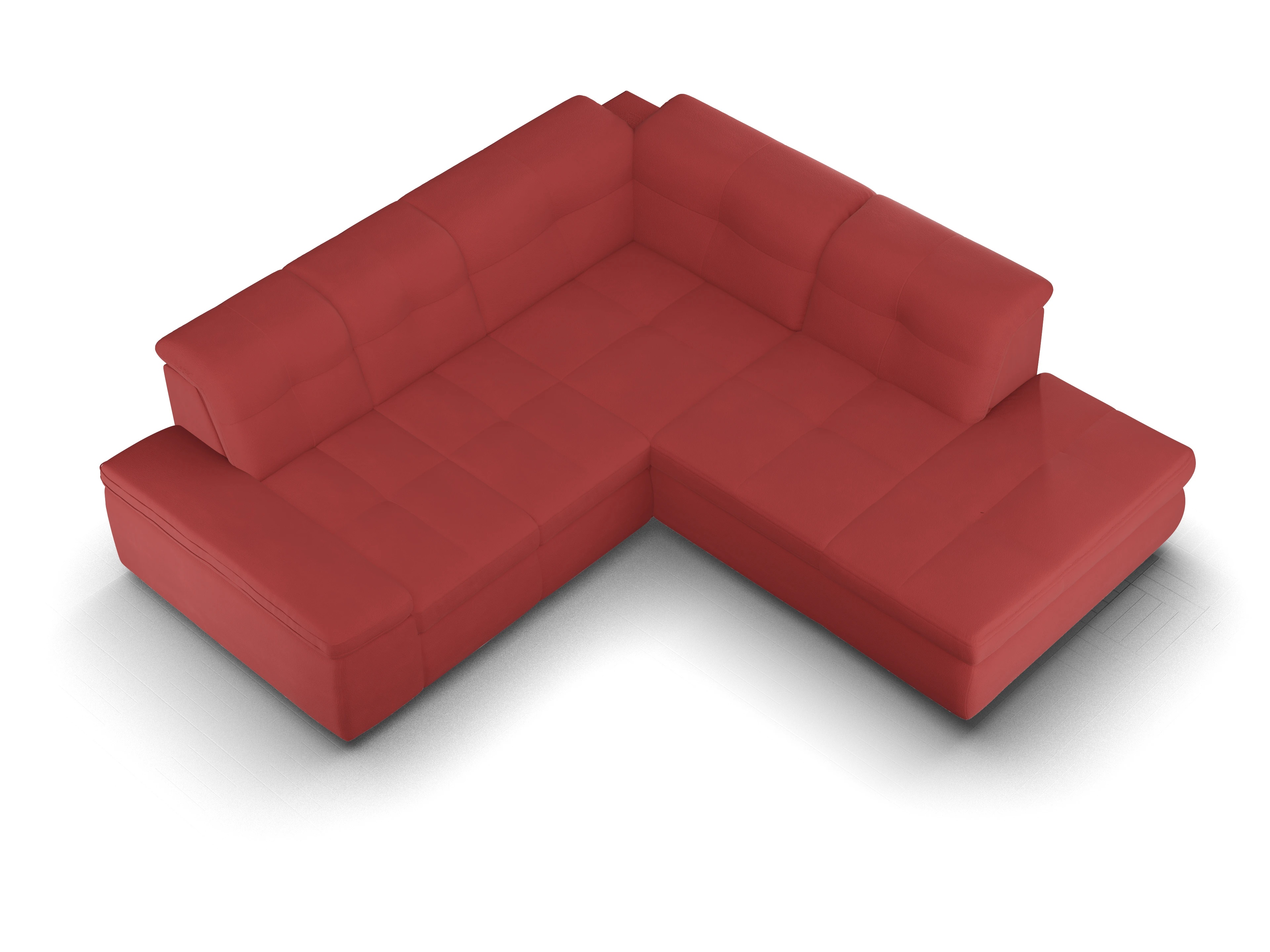 Sitz Concept smart 1001 Ecksofa 1,5Aho SE Small R Ansicht des Produktes SC Smart 1001 Ecksofa rechts Abschluss offen in Stoff Rot