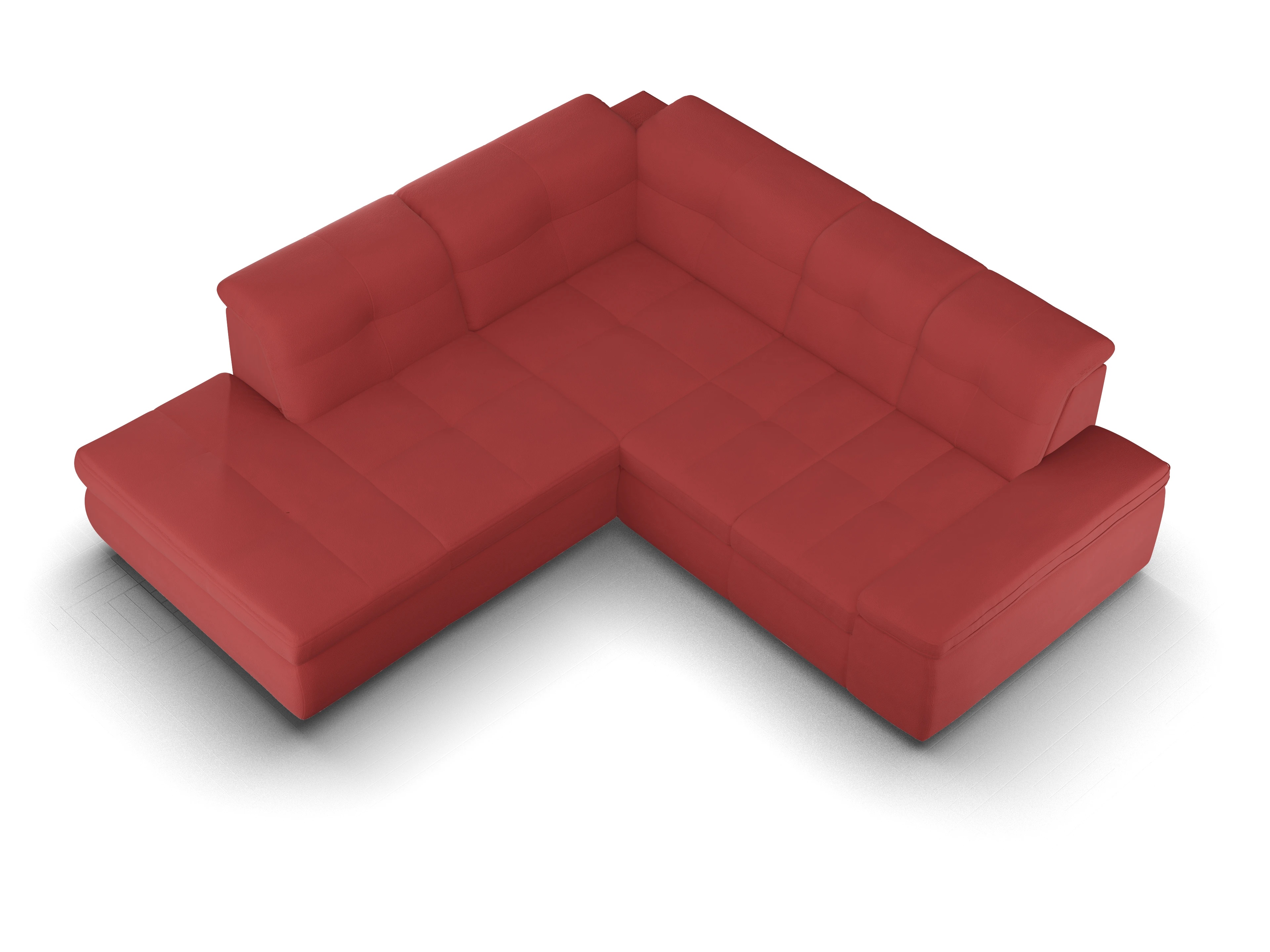 Ansicht des Produktes SC Smart 1001 Ecksofa links Abschluss offen in Stoff Rot