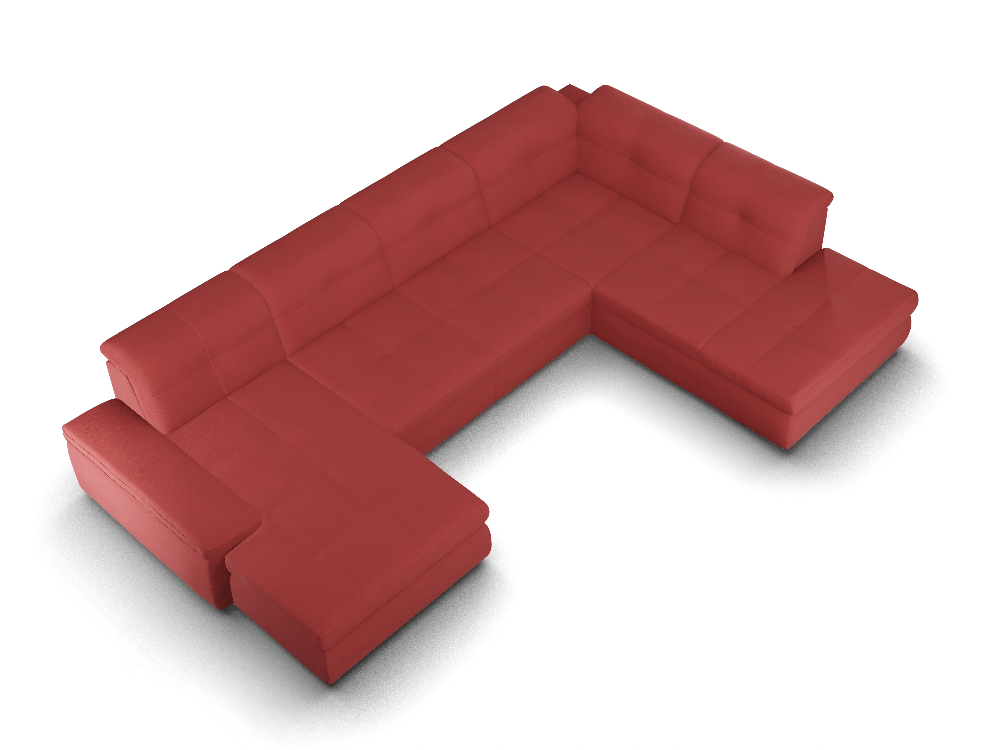 Ansicht des Produktes SC Smart 1001 Wohnlandschaft offen beidseitig in Stoff Rot