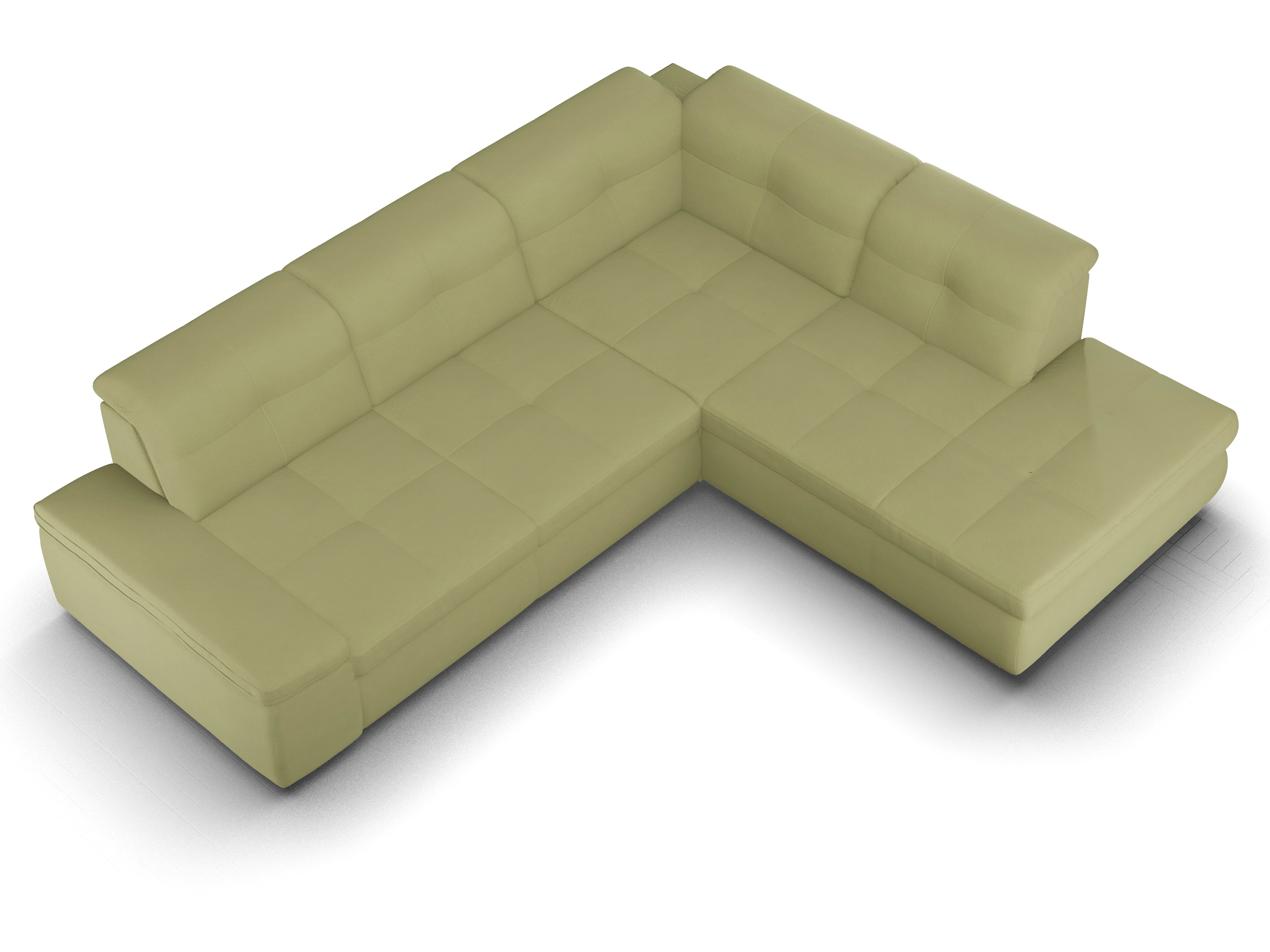 Ansicht des Produktes SC Smart 1001 Ecksofa rechts Abschluss offen in Stoff Grün