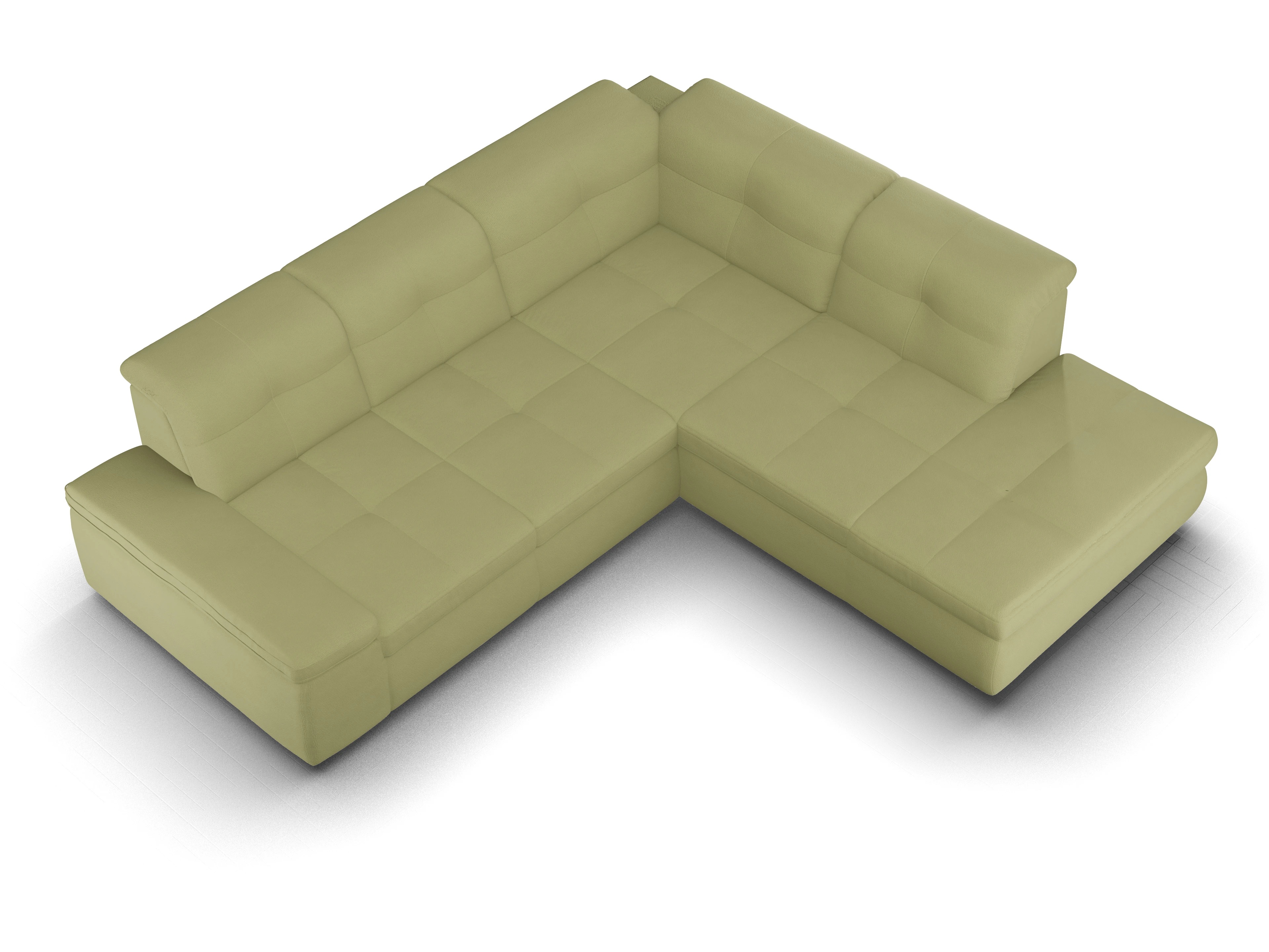 Ansicht des Produktes SC Smart 1001 Ecksofa rechts Abschluss offen in Stoff Grün