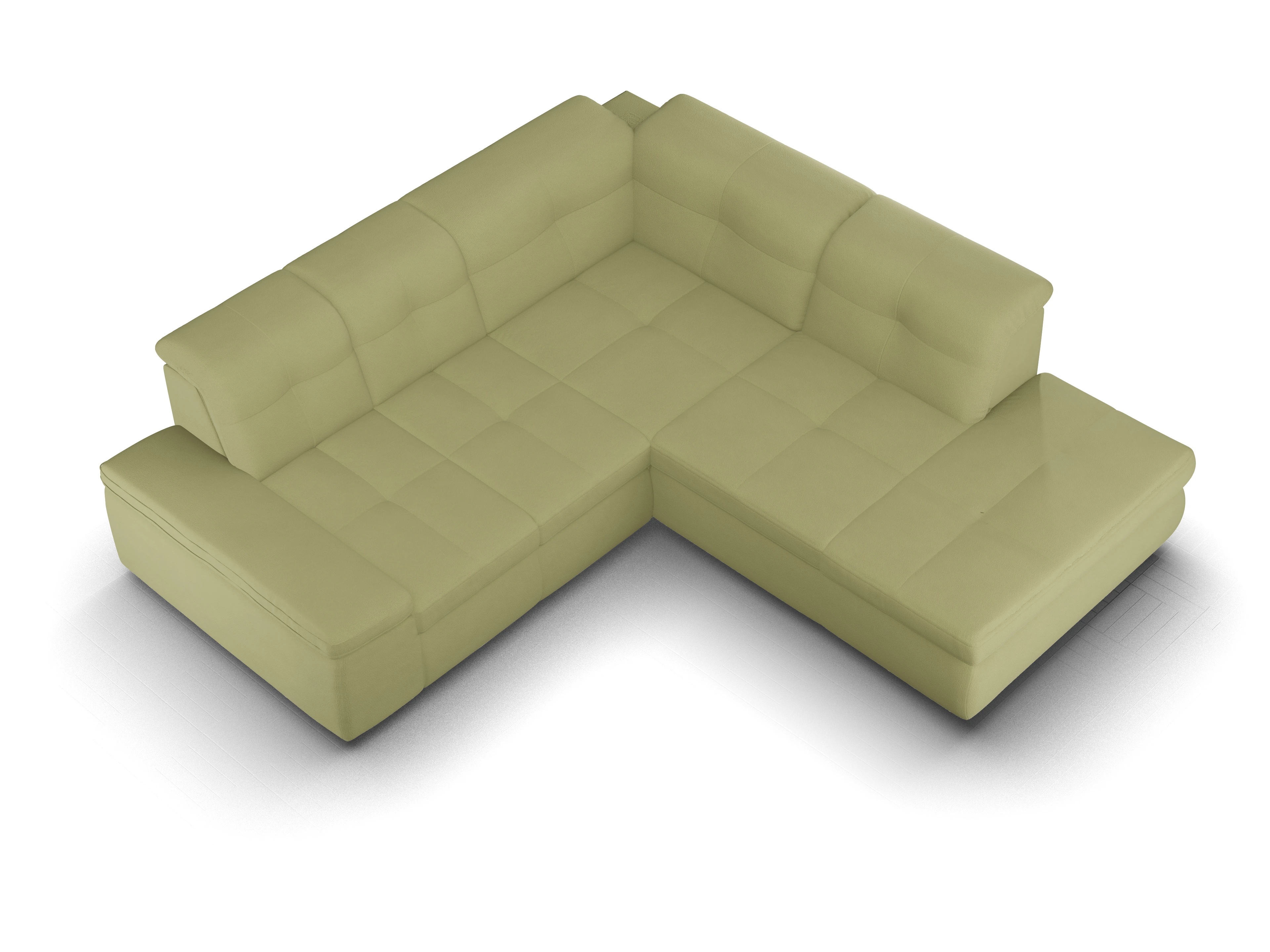 Ansicht des Produktes SC Smart 1001 Ecksofa rechts Abschluss offen in Stoff Grün