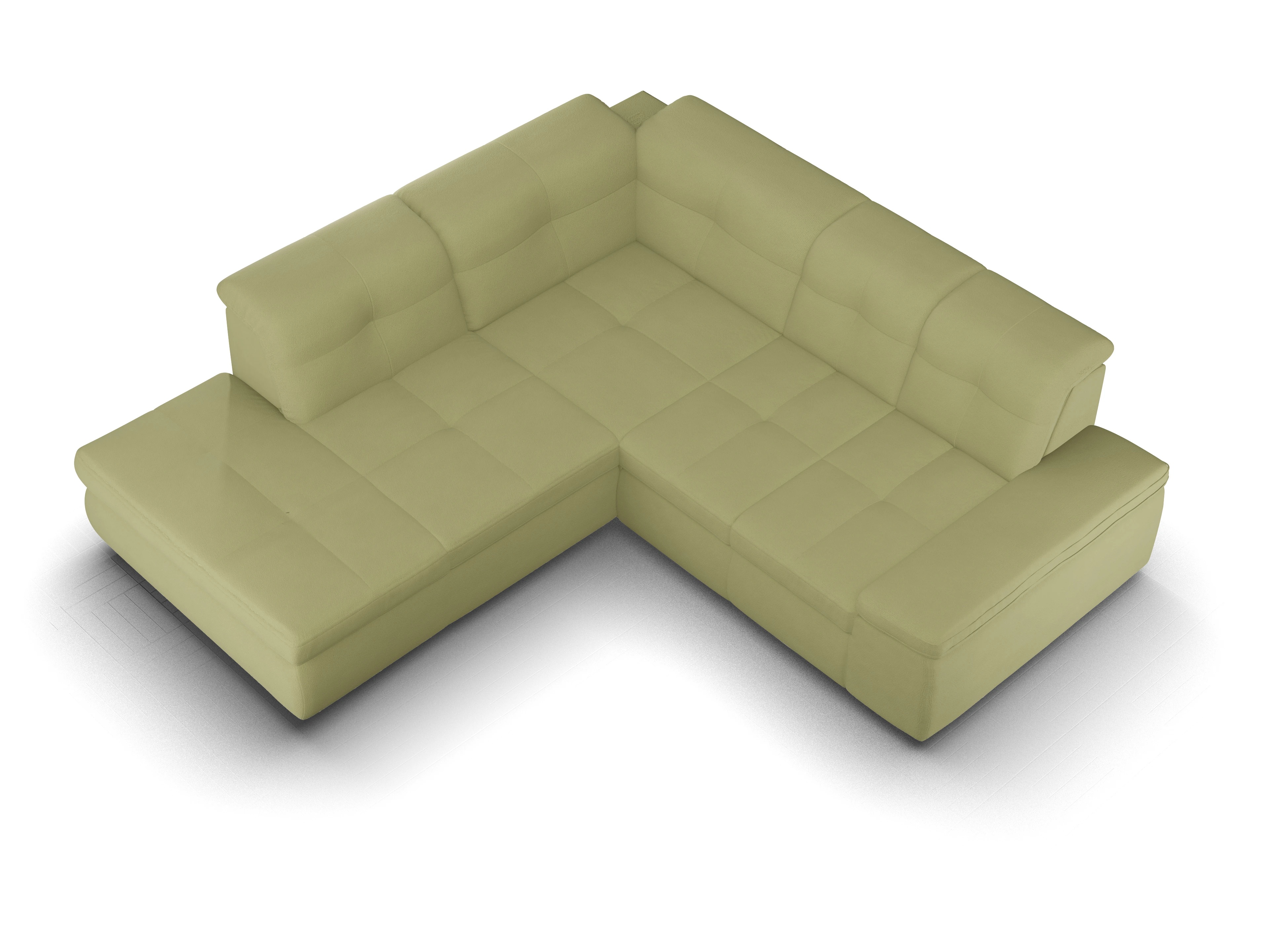 Ansicht des Produktes SC Smart 1001 Ecksofa links Abschluss offen in Stoff Grün