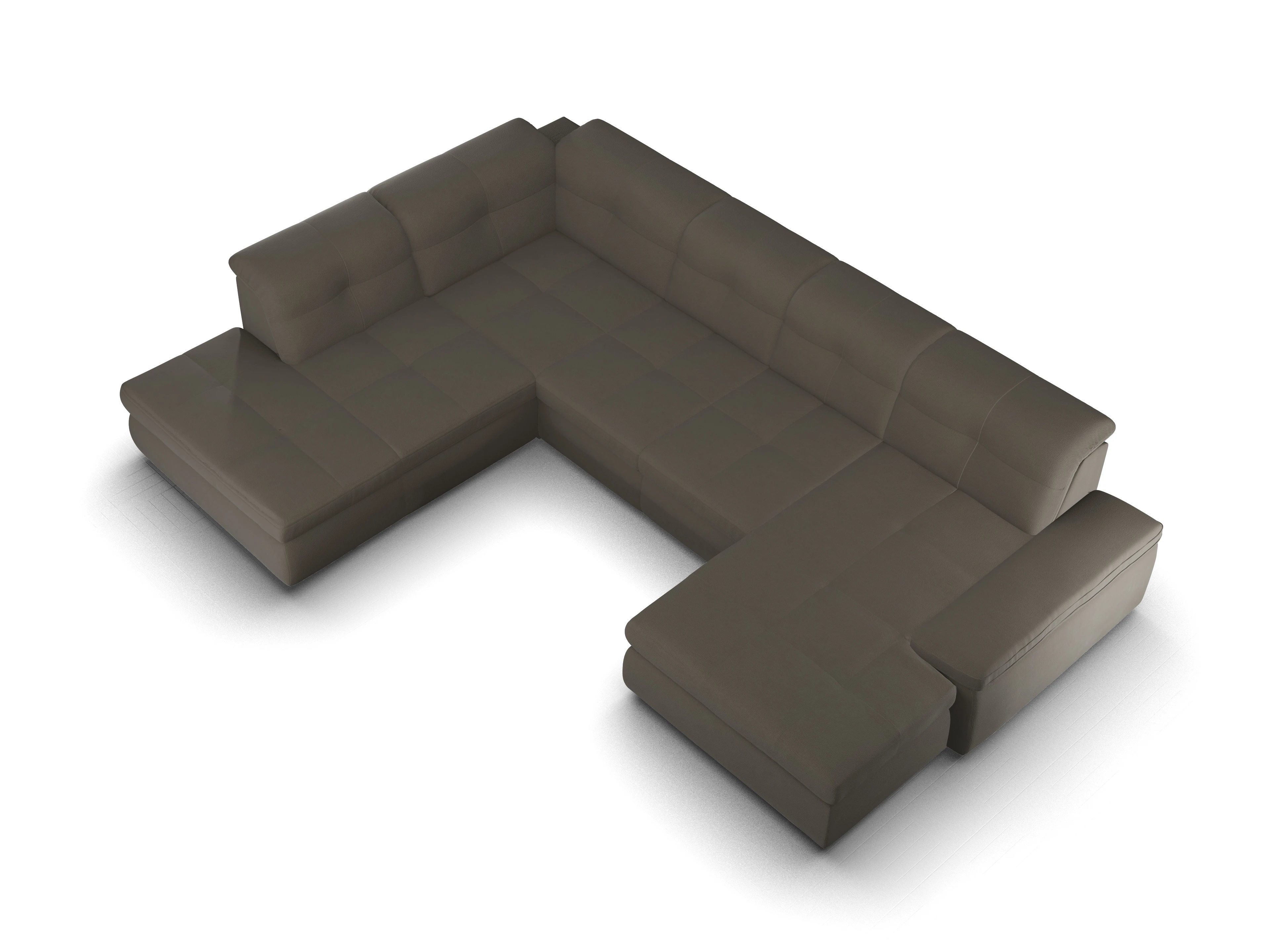 Ansicht des Produktes SC Smart 1001 Wohnlandschaft offen beidseitig in Stoff Braun