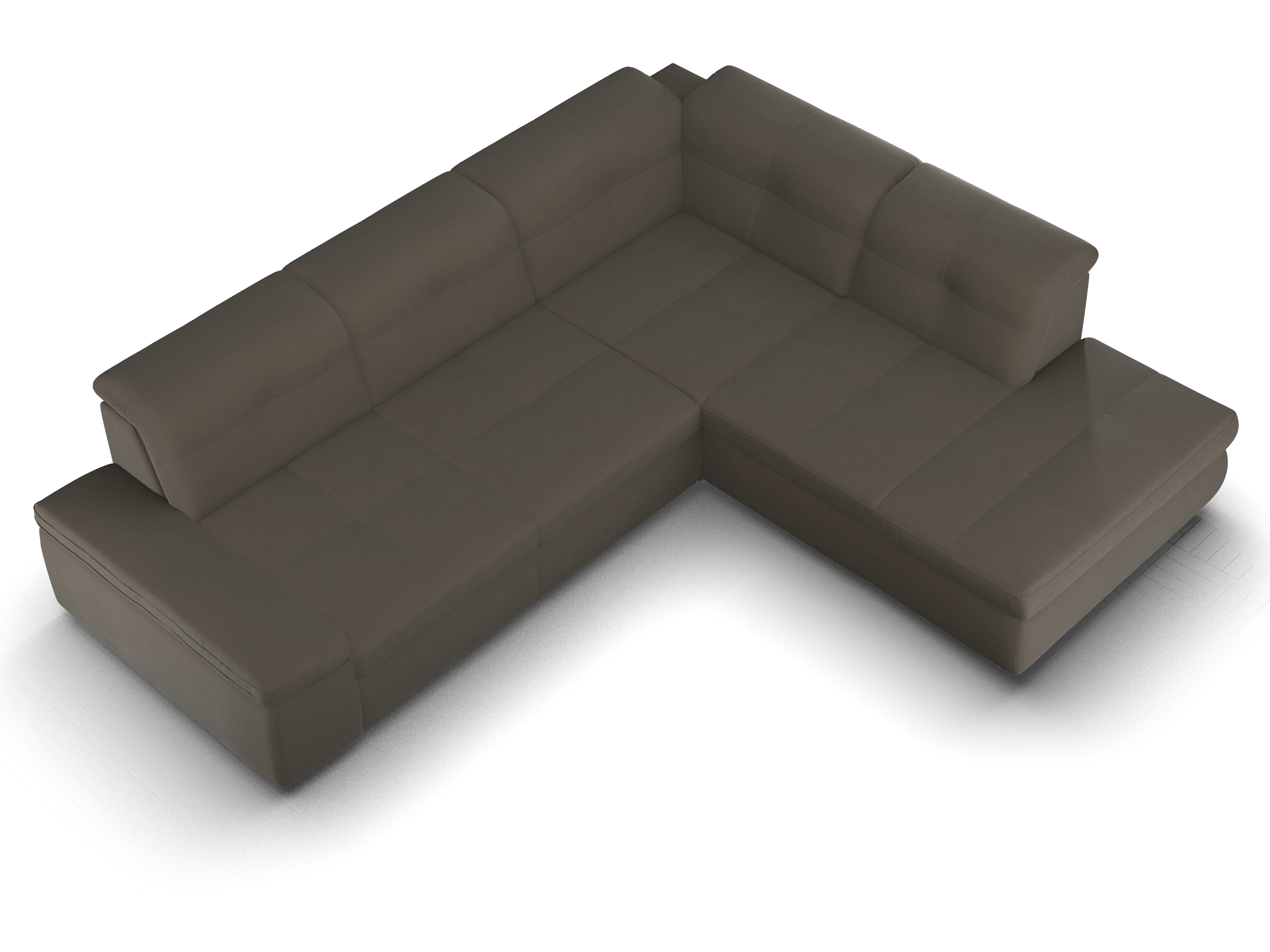 Ansicht des Produktes SC Smart 1001 Ecksofa rechts Abschluss offen in Stoff Braun