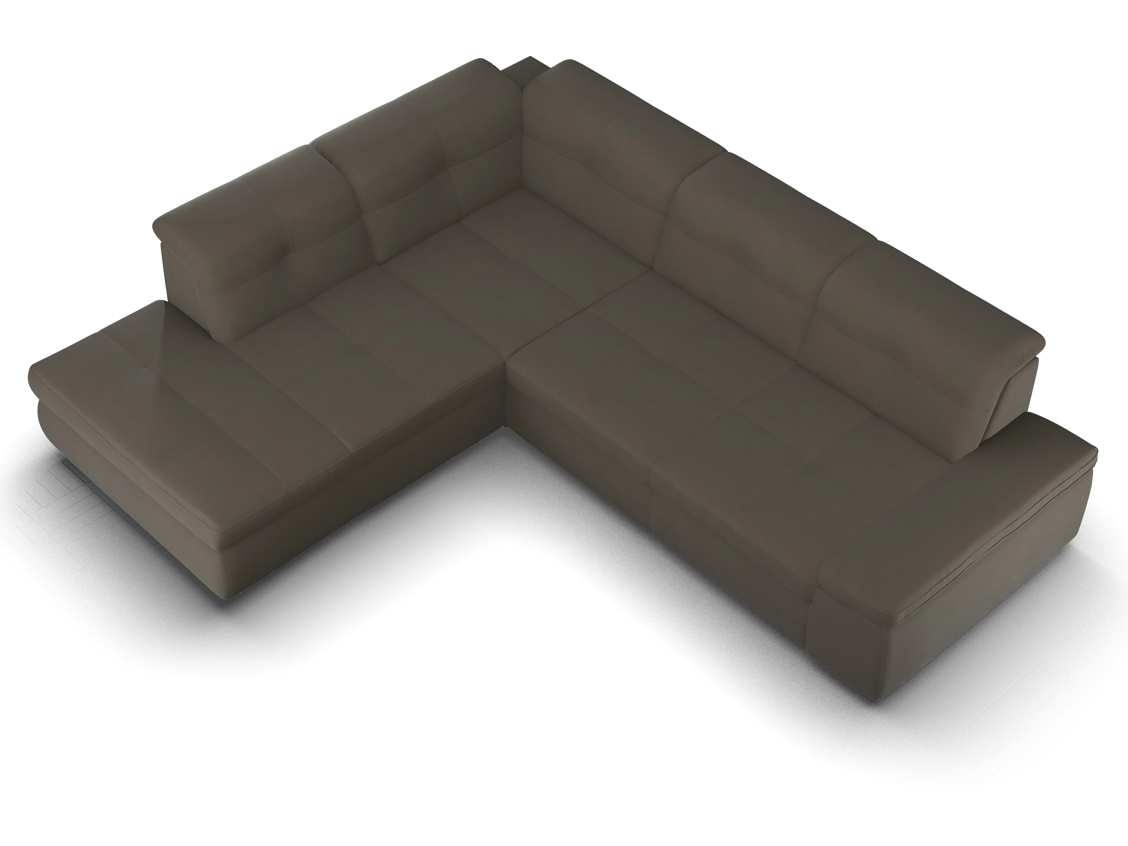 Ansicht des Produktes SC Smart 1001 Ecksofa links Abschluss offen in Stoff Braun