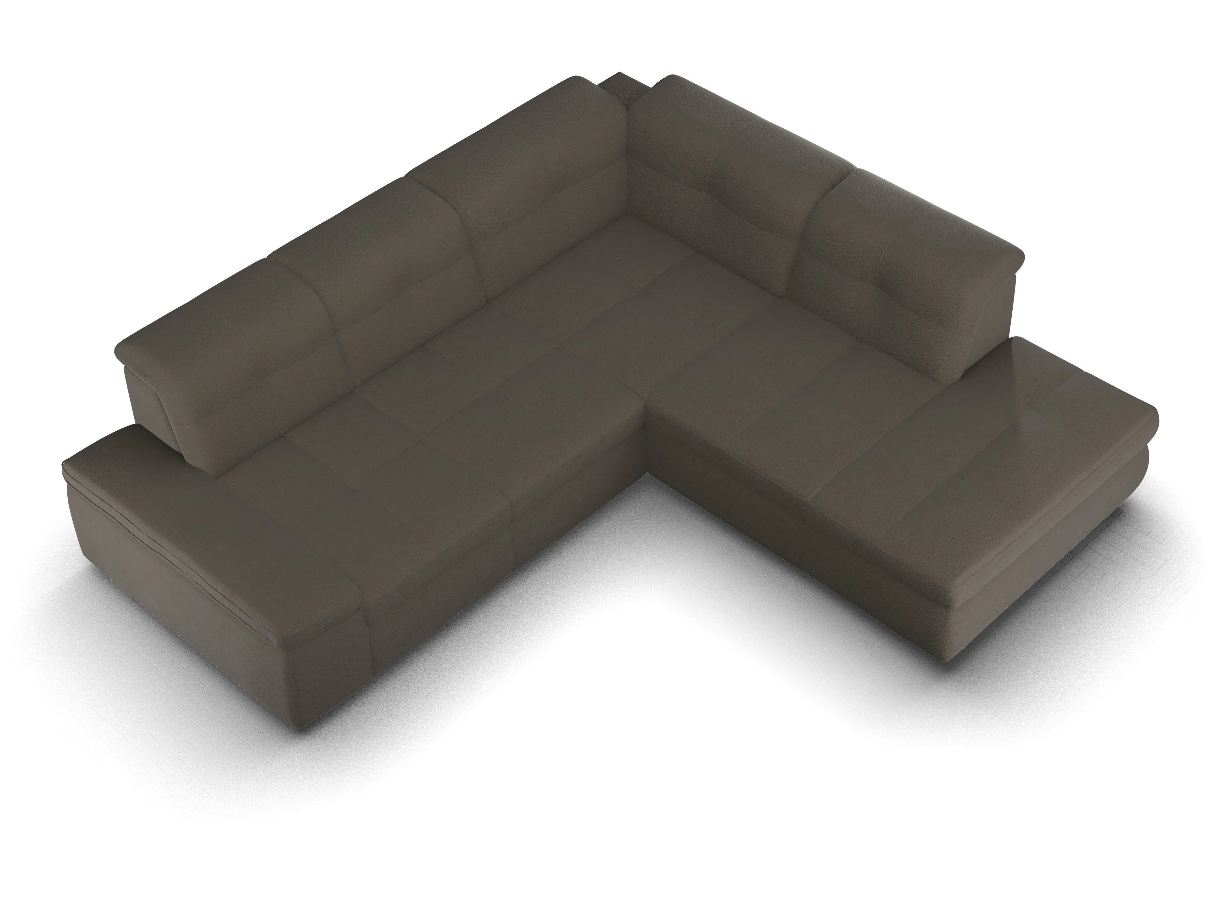 Ansicht des Produktes SC Smart 1001 Ecksofa rechts Abschluss offen in Stoff Braun