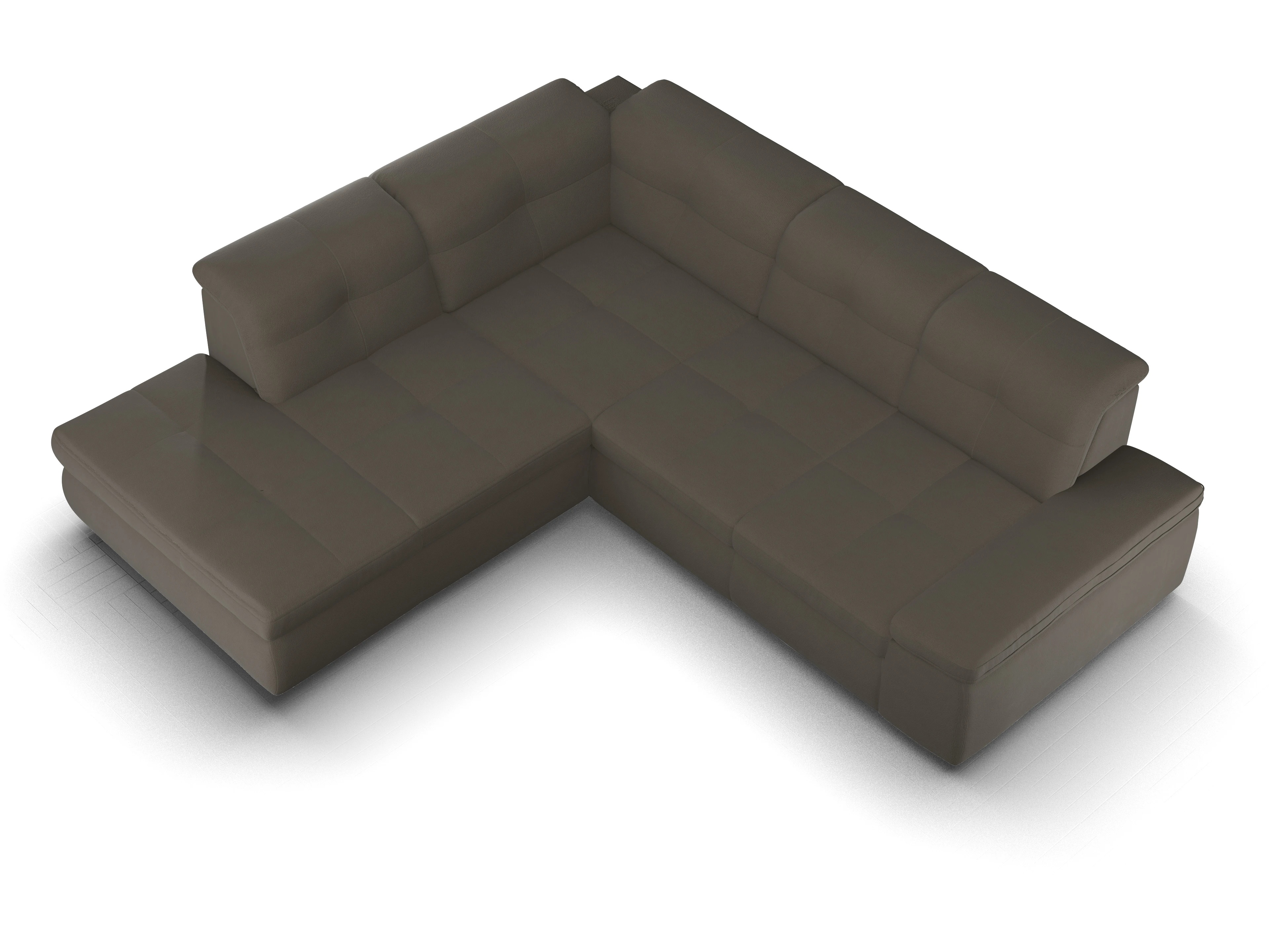 Ansicht des Produktes SC Smart 1001 Ecksofa links Abschluss offen in Stoff Braun