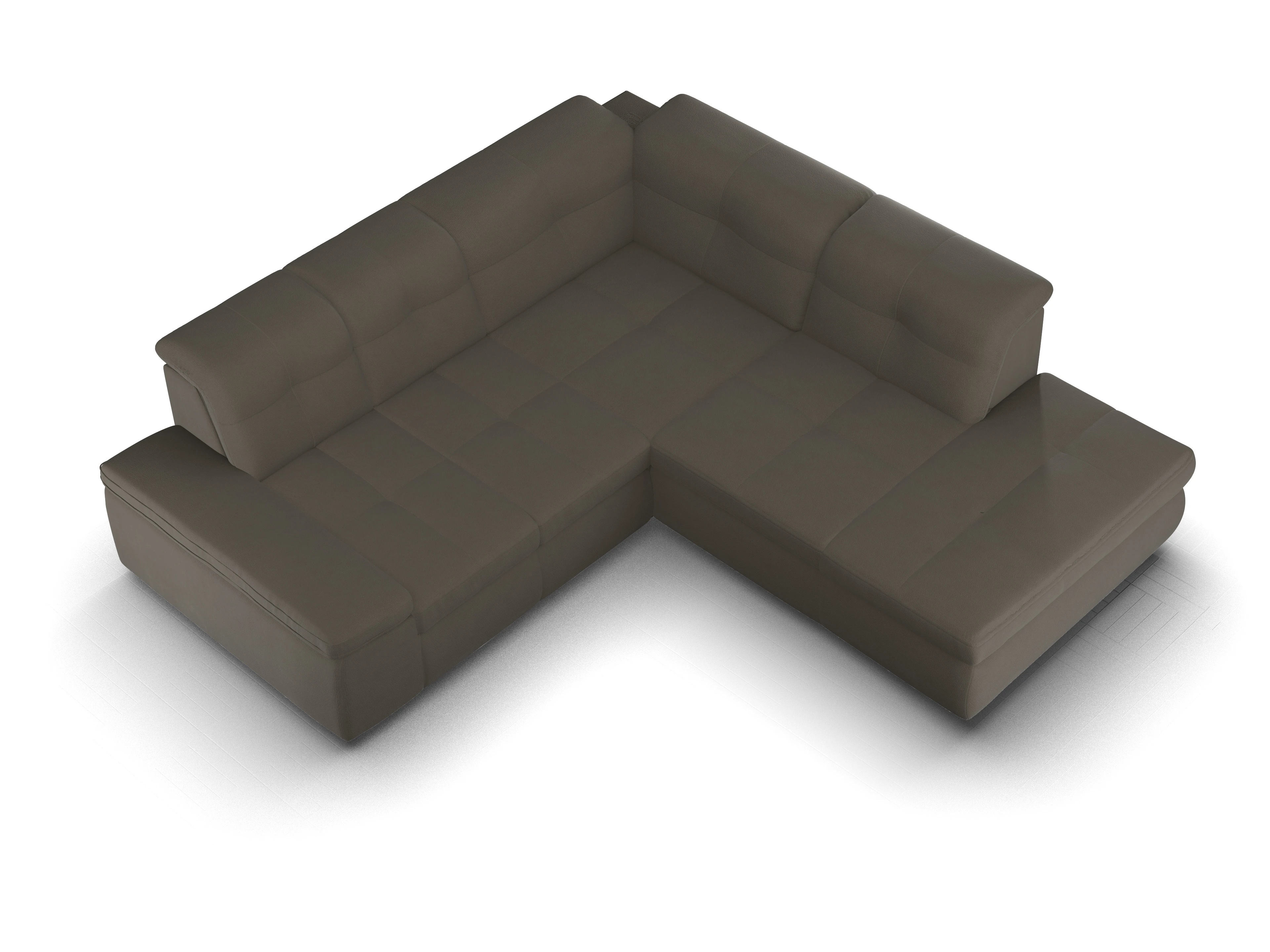 Ansicht des Produktes SC Smart 1001 Ecksofa rechts Abschluss offen in Stoff Braun