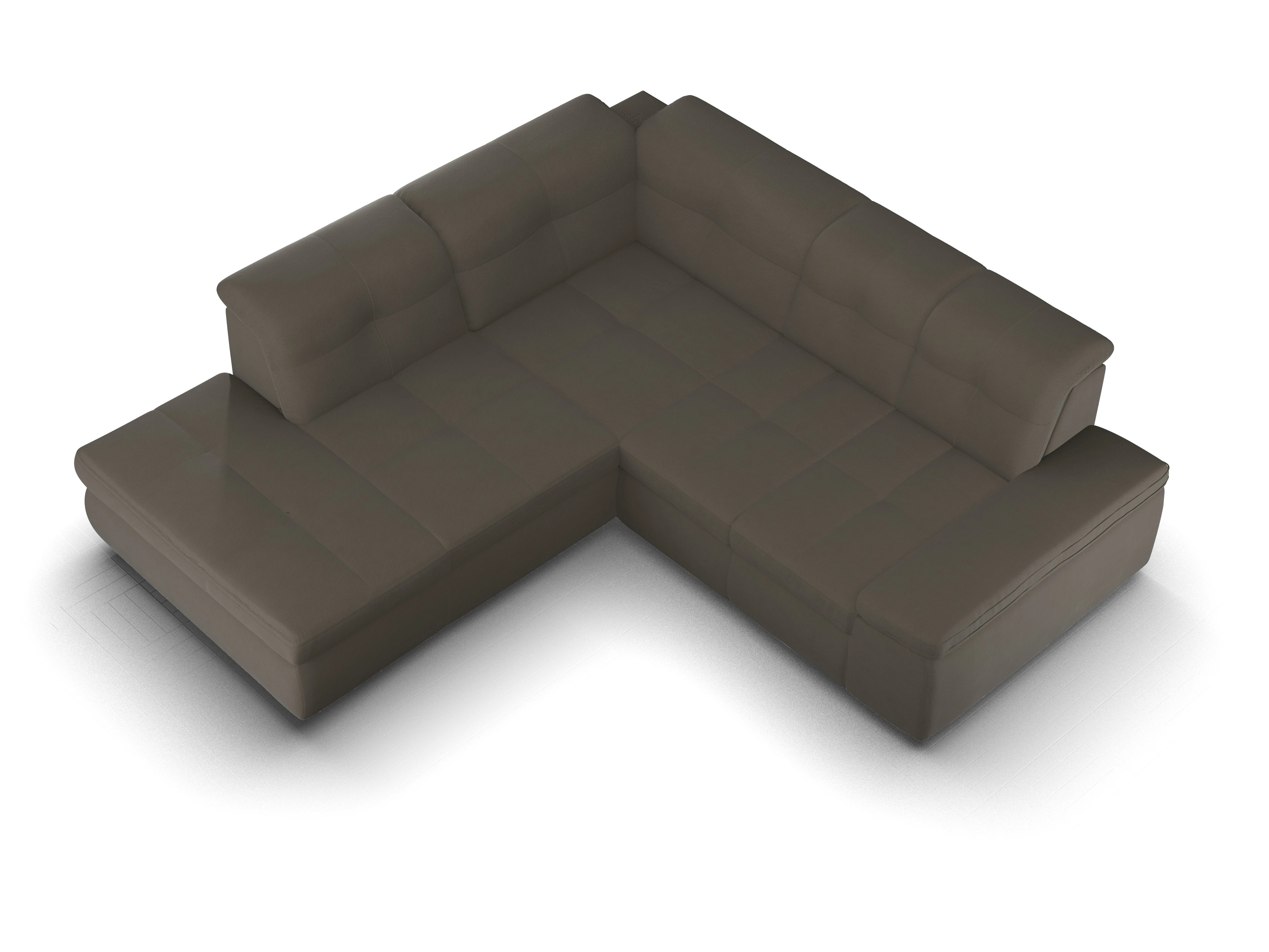 Ansicht des Produktes SC Smart 1001 Ecksofa links Abschluss offen in Stoff Braun