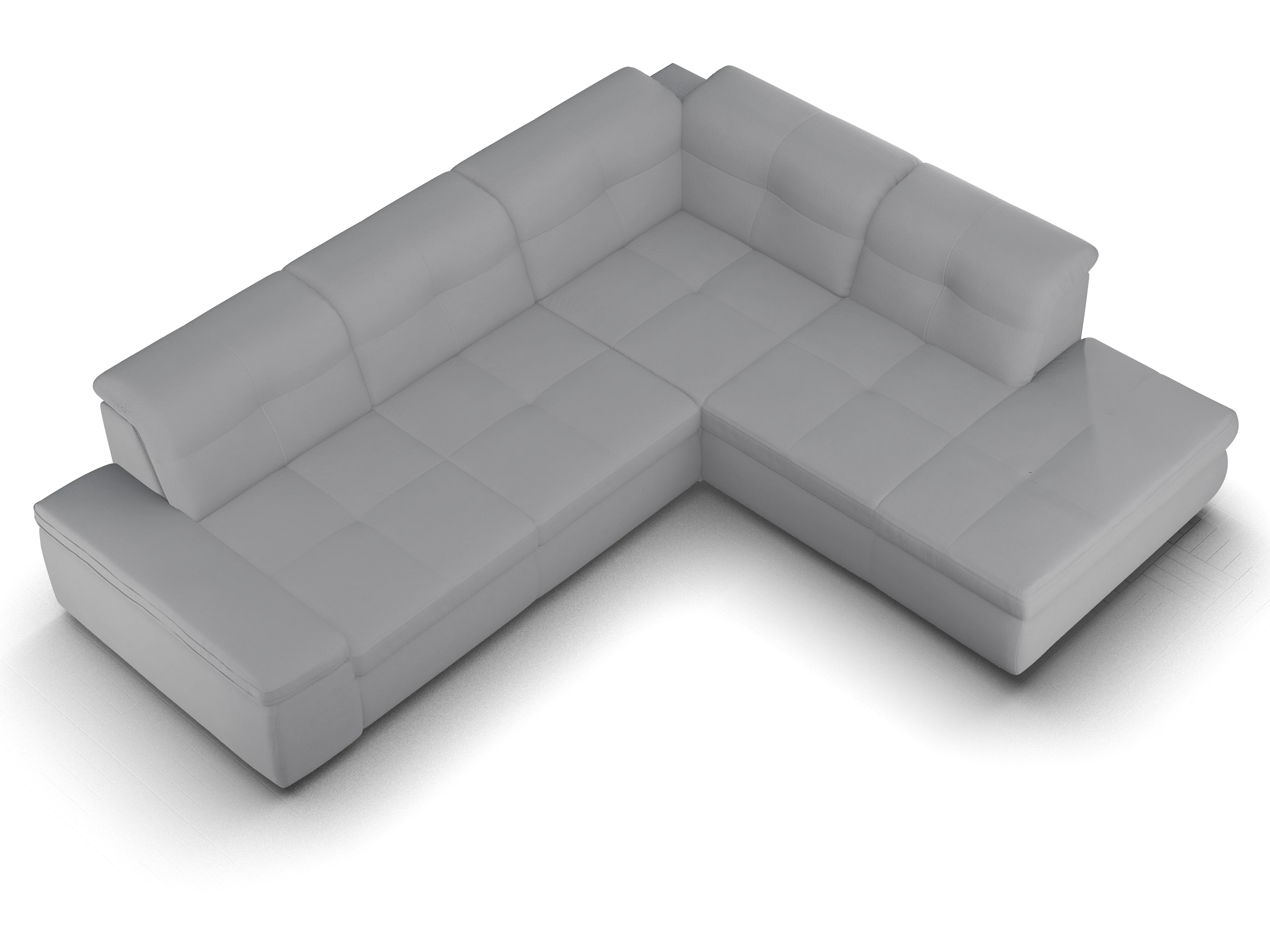 Ansicht des Produktes SC Smart 1001 Ecksofa rechts Abschluss offen in Stoff Grau