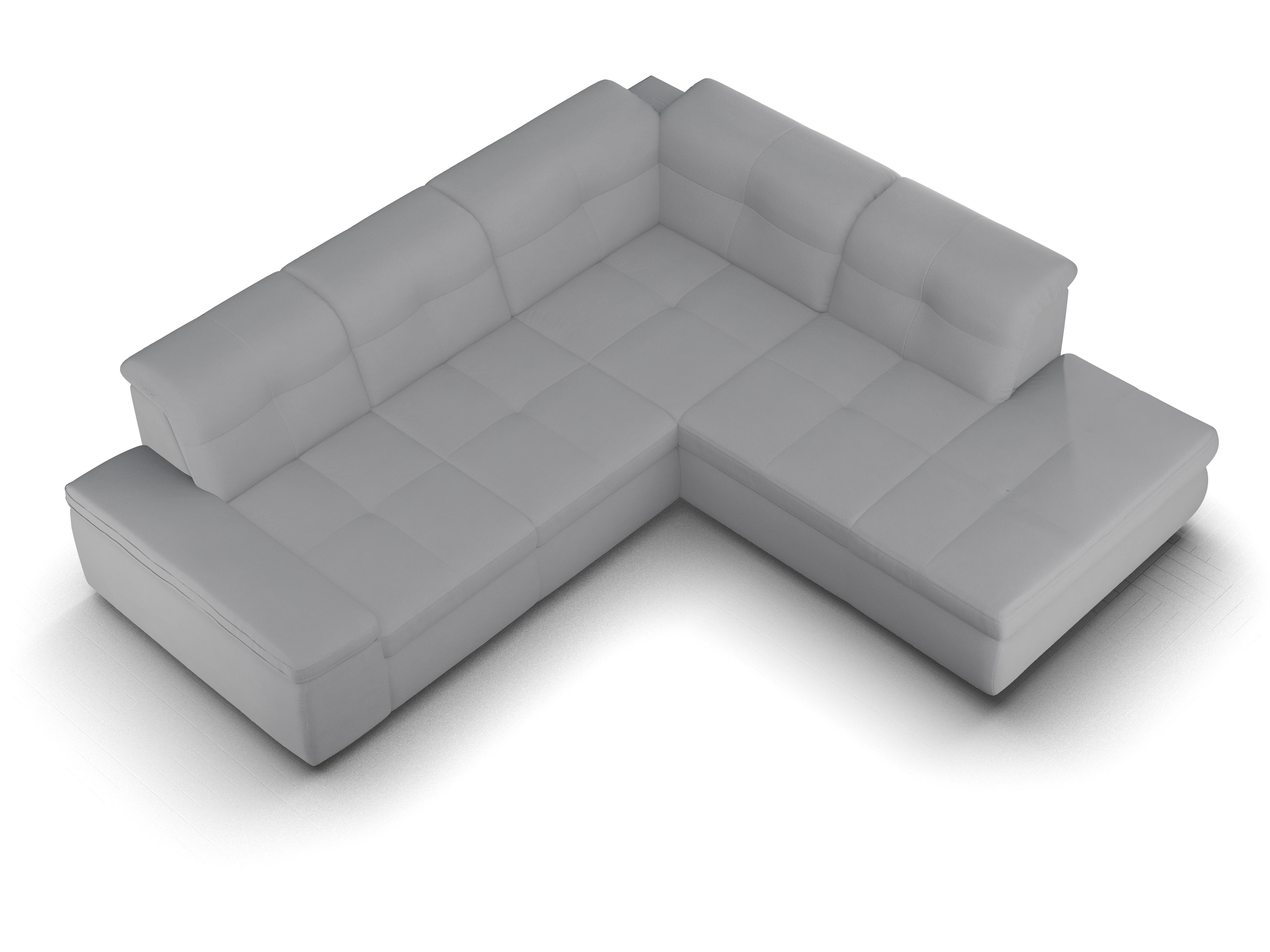 Ansicht des Produktes SC Smart 1001 Ecksofa rechts Abschluss offen in Stoff Grau