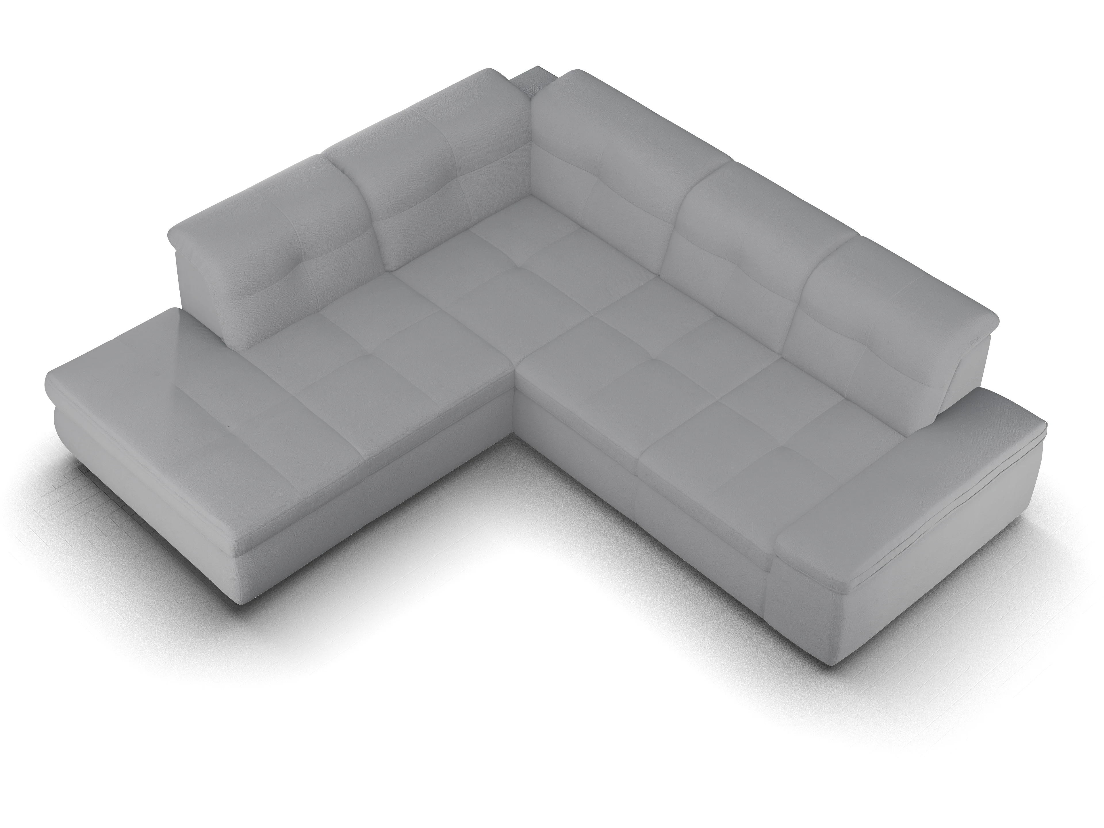 Ansicht des Produktes SC Smart 1001 Ecksofa links Abschluss offen in Stoff Grau