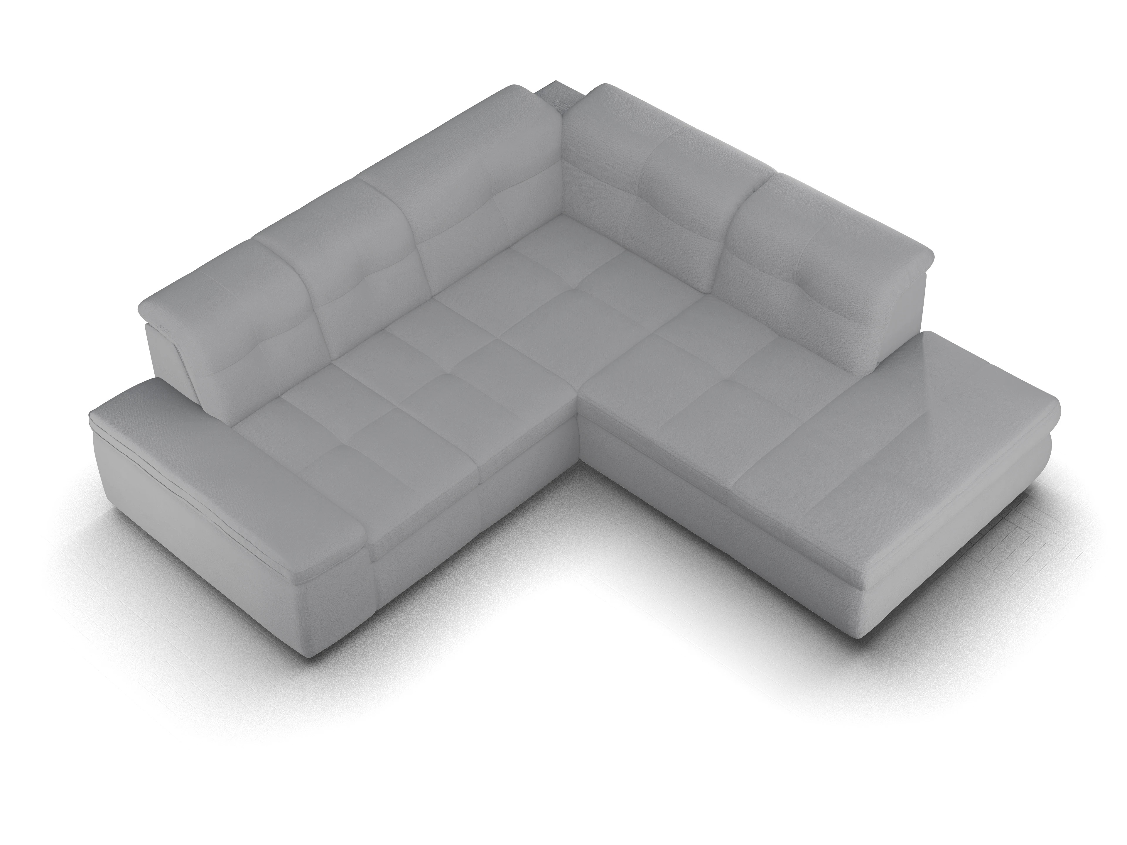 Ansicht des Produktes SC Smart 1001 Ecksofa rechts Abschluss offen in Stoff Grau