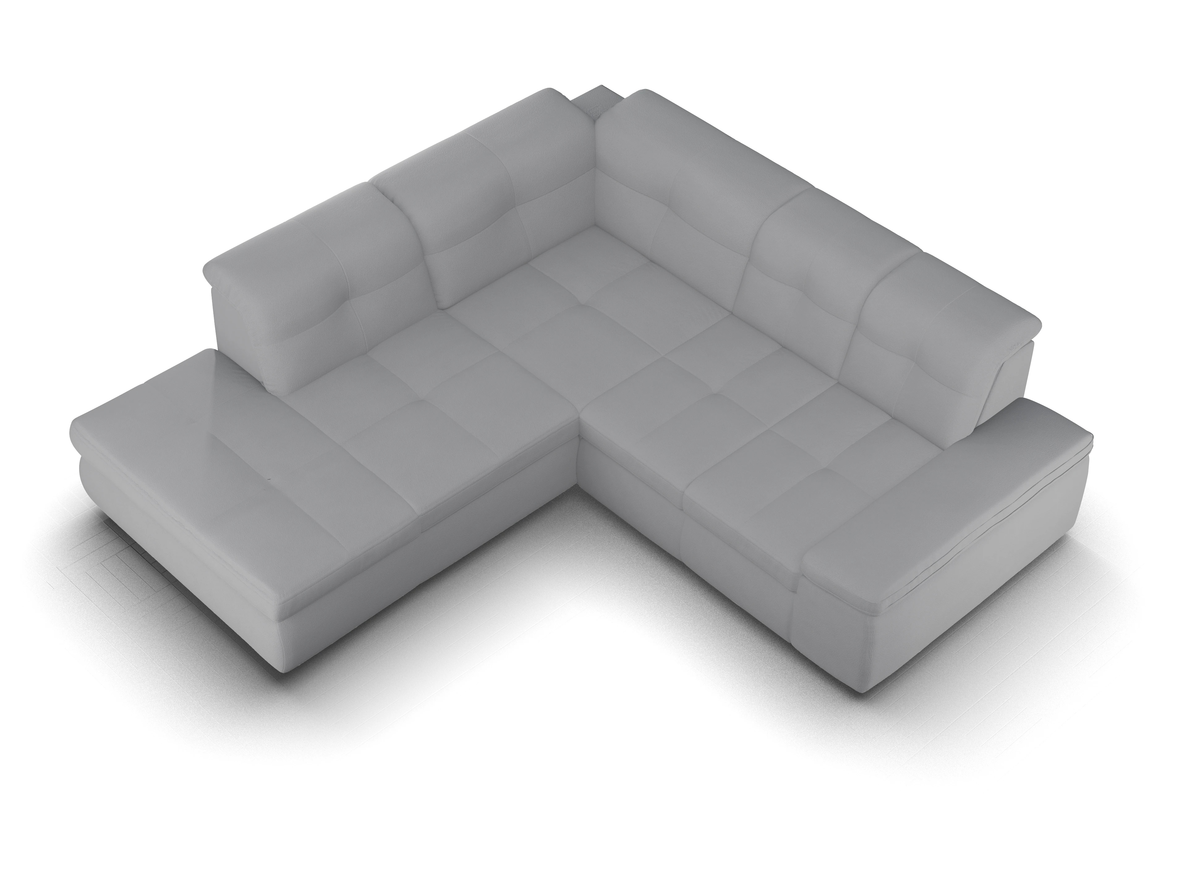 Sitz Concept smart 1001 Ecksofa 1,5Aho SE Small L Ansicht des Produktes SC Smart 1001 Ecksofa links Abschluss offen in Stoff Grau
