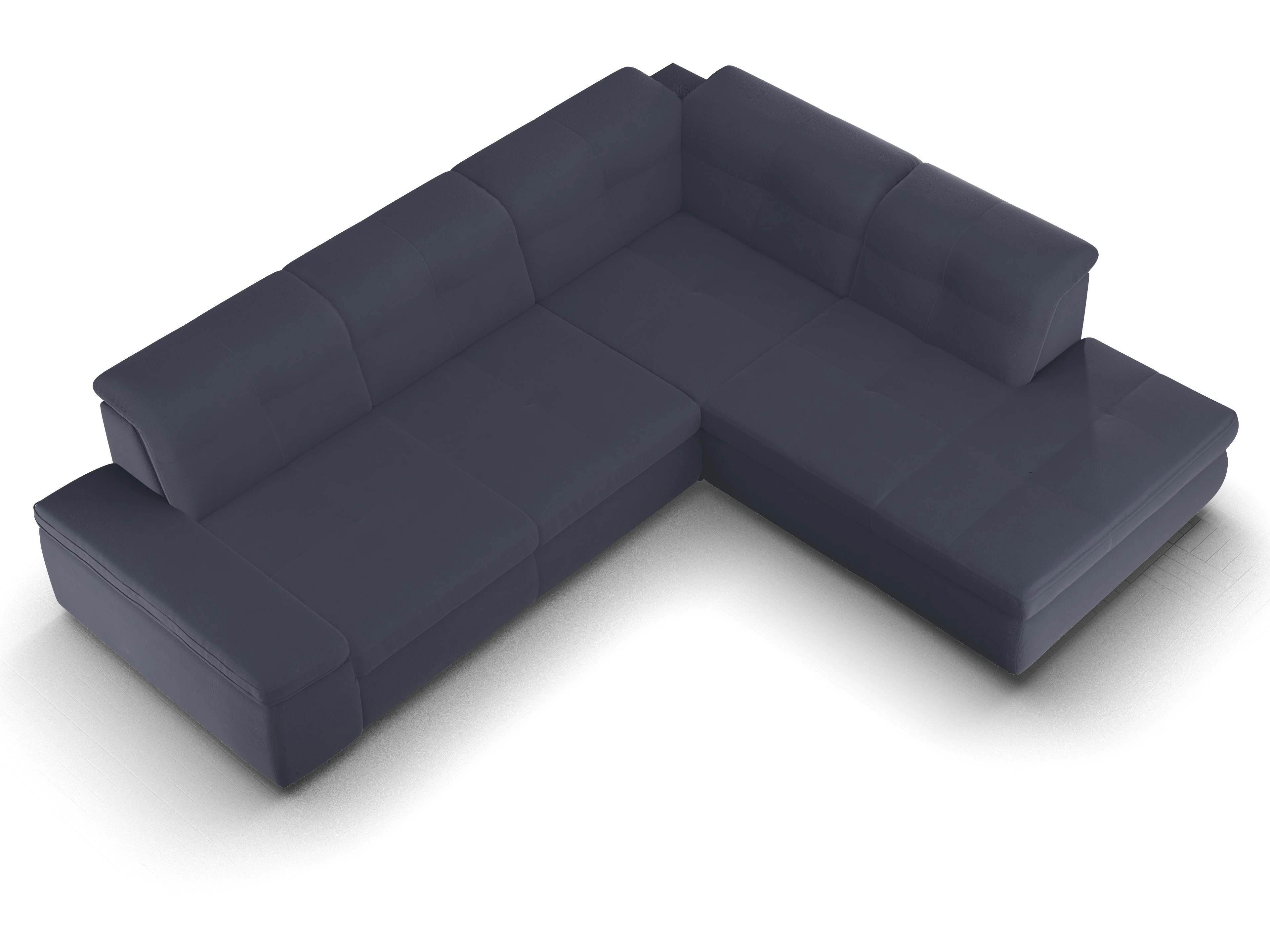 Ansicht des Produktes SC Smart 1001 Ecksofa rechts Abschluss offen in Stoff Blau