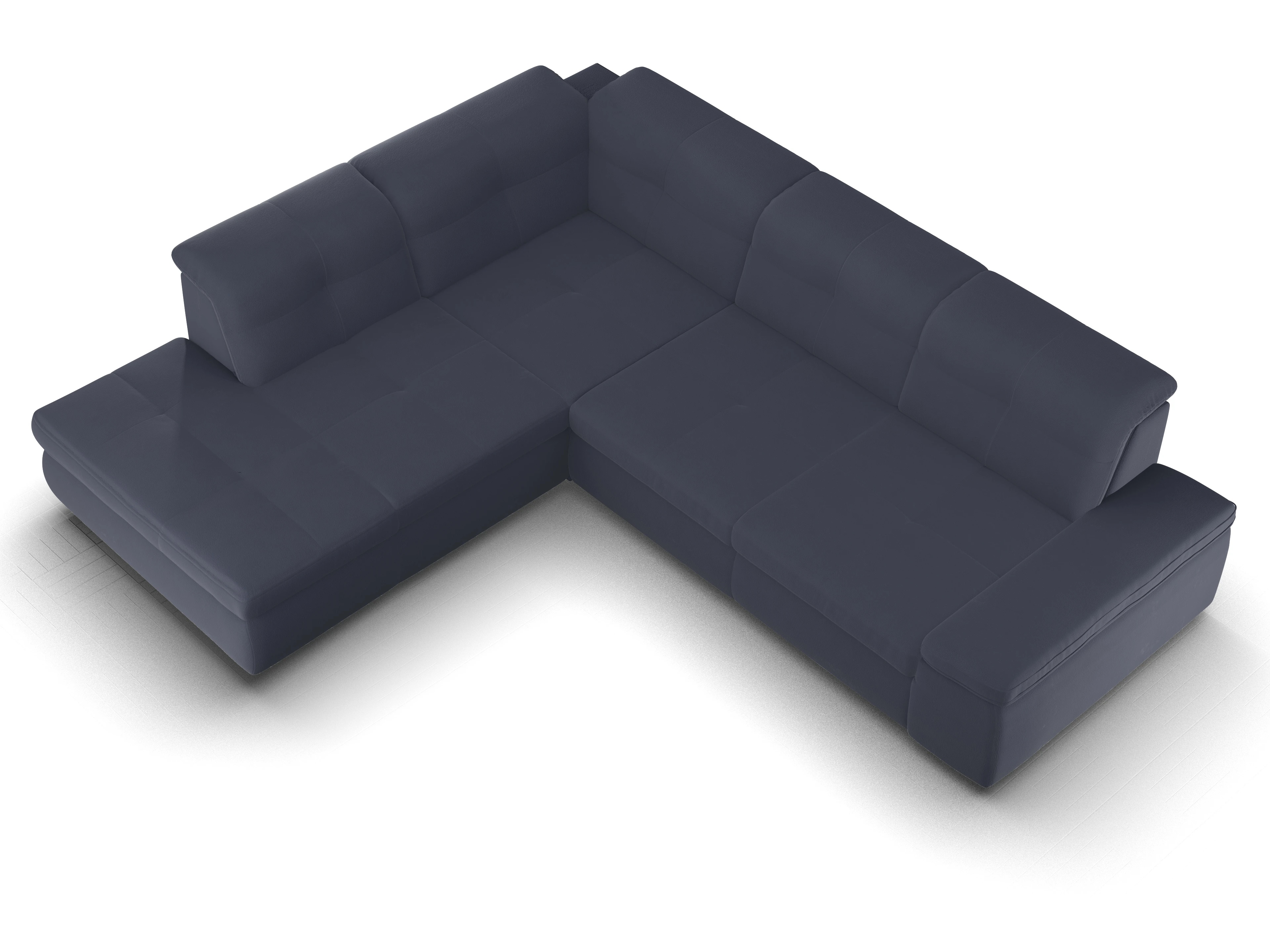 Ansicht des Produktes SC Smart 1001 Ecksofa links Abschluss offen in Stoff Blau