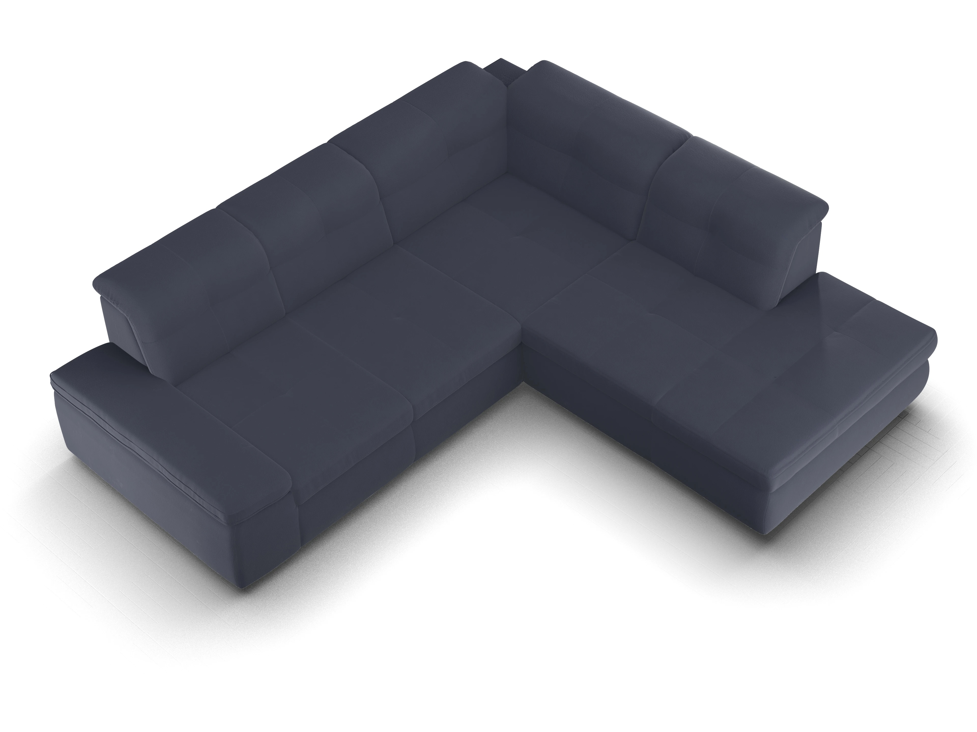 Ansicht des Produktes SC Smart 1001 Ecksofa rechts Abschluss offen in Stoff Blau